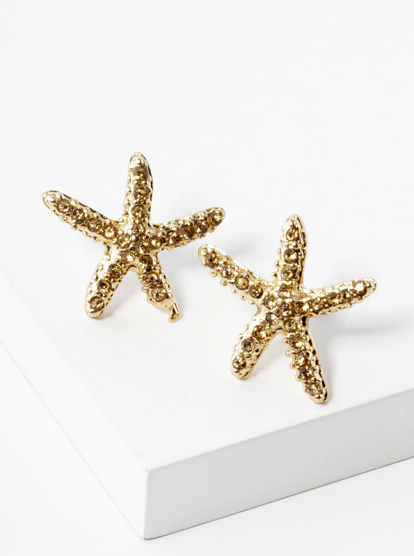 Crystal Pave 18mm Starfish Stud Earrings