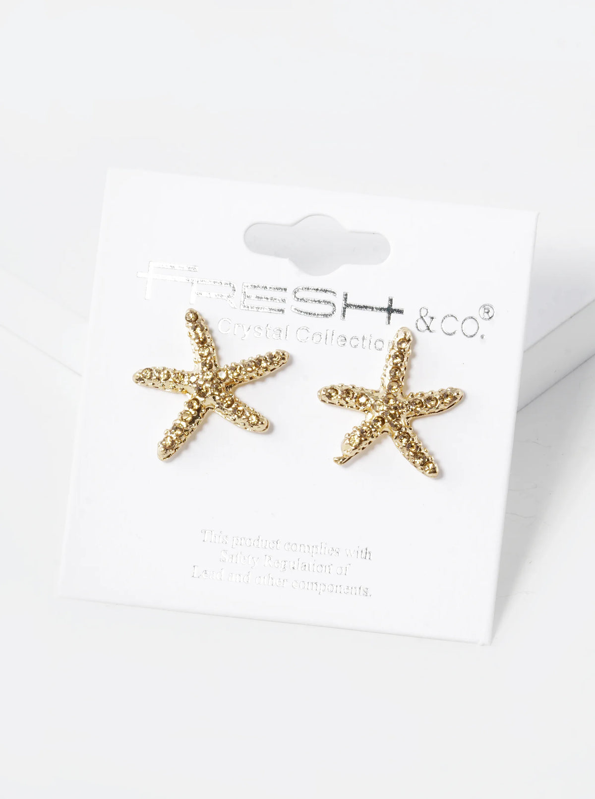 Crystal Pave 18mm Starfish Stud Earrings