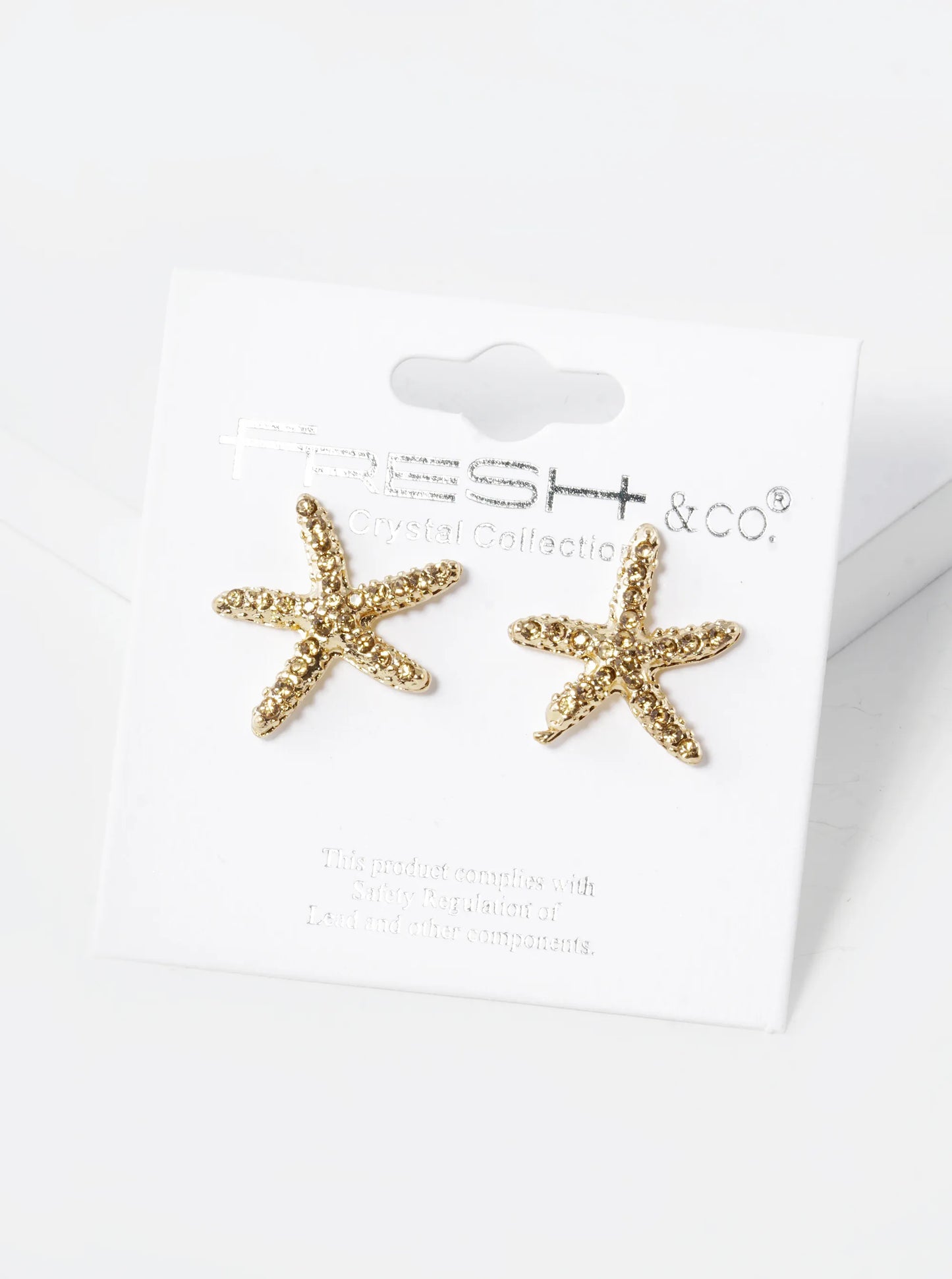 Crystal Pave 18mm Starfish Stud Earrings