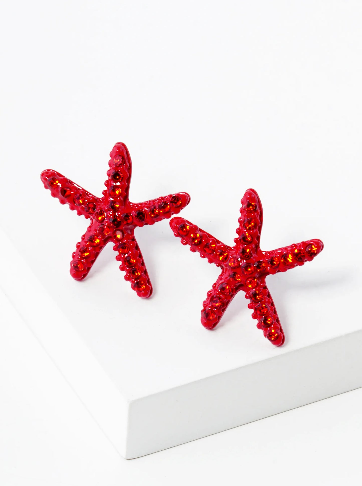 Crystal Pave 18mm Starfish Stud Earrings