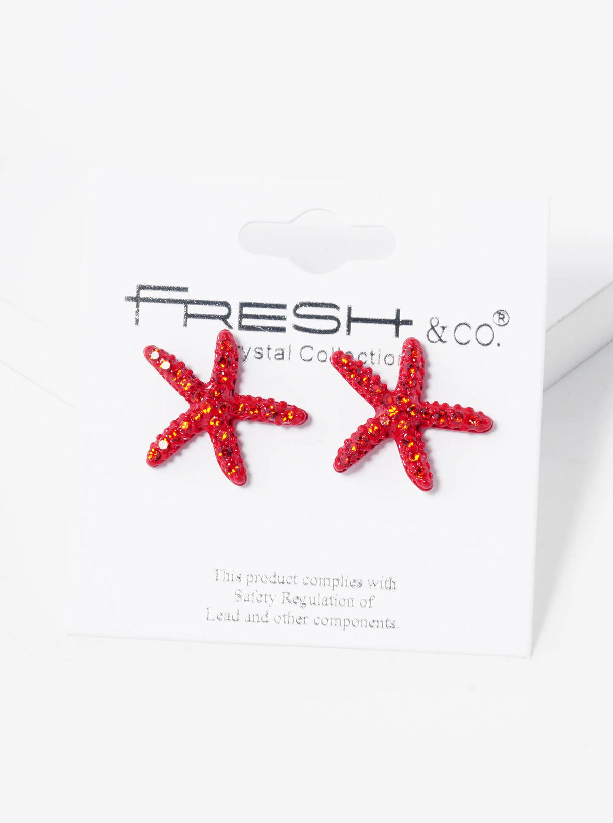 Crystal Pave 18mm Starfish Stud Earrings