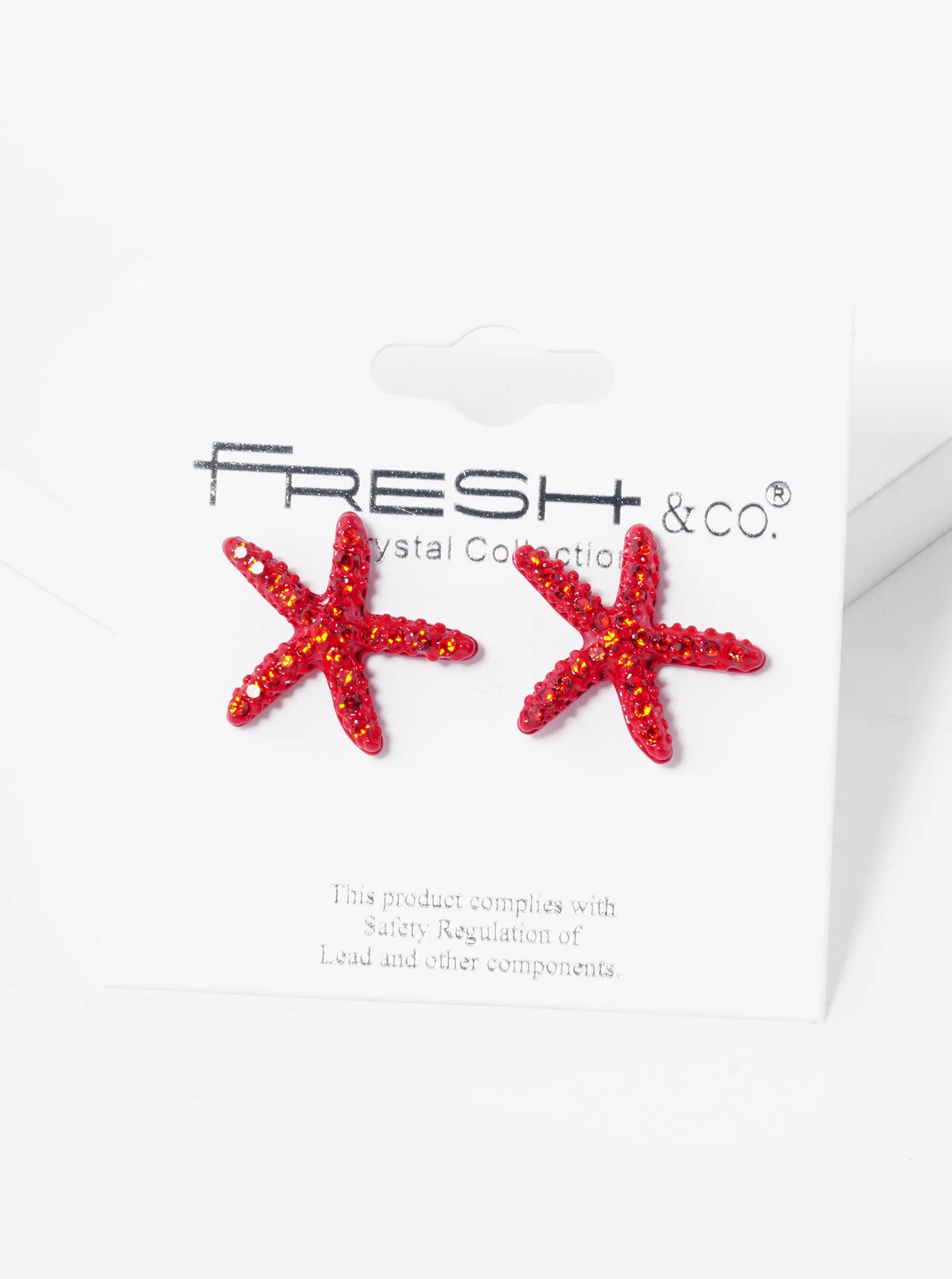 Crystal Pave 18mm Starfish Stud Earrings