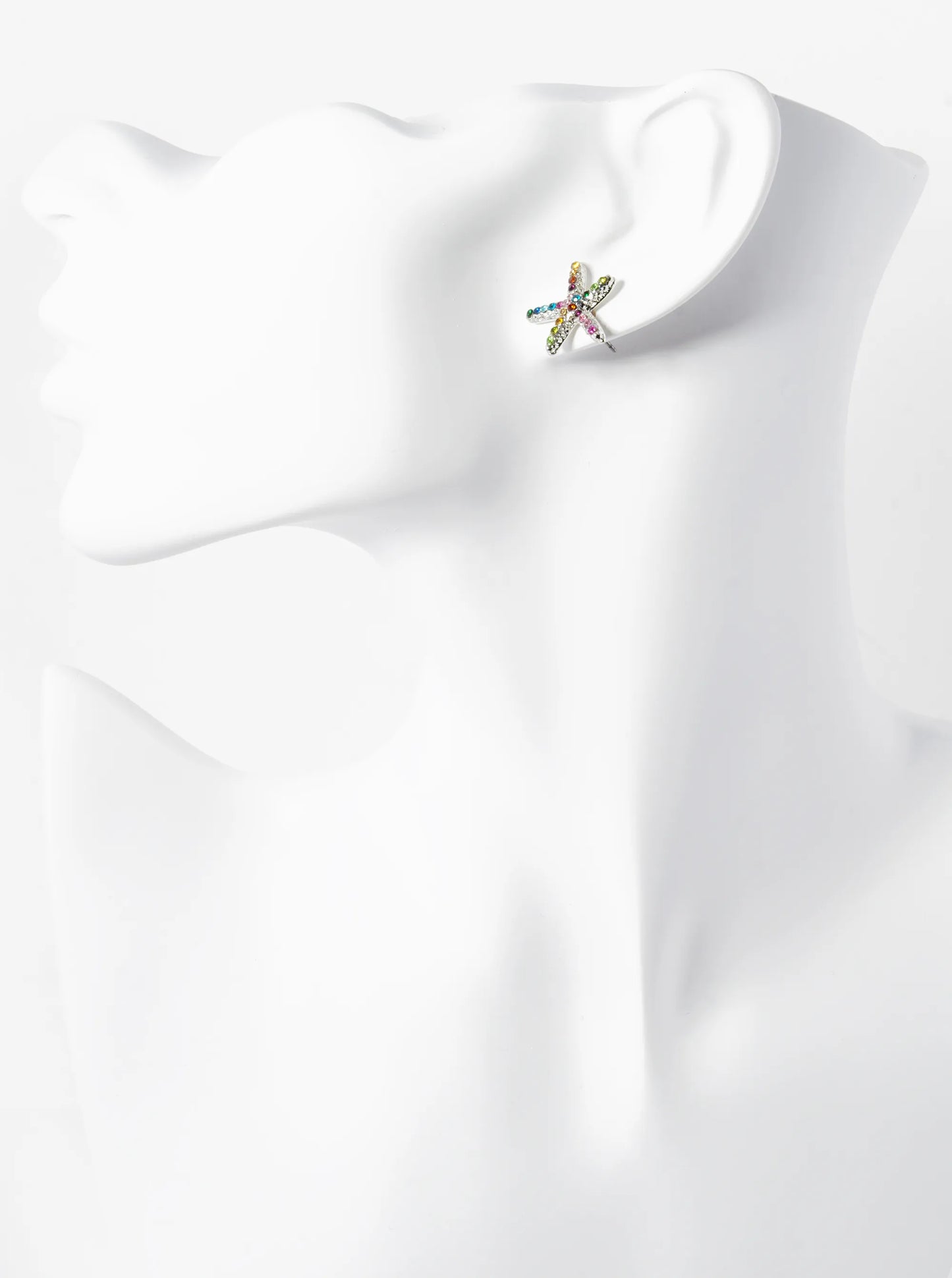 Crystal Pave 18mm Starfish Stud Earrings