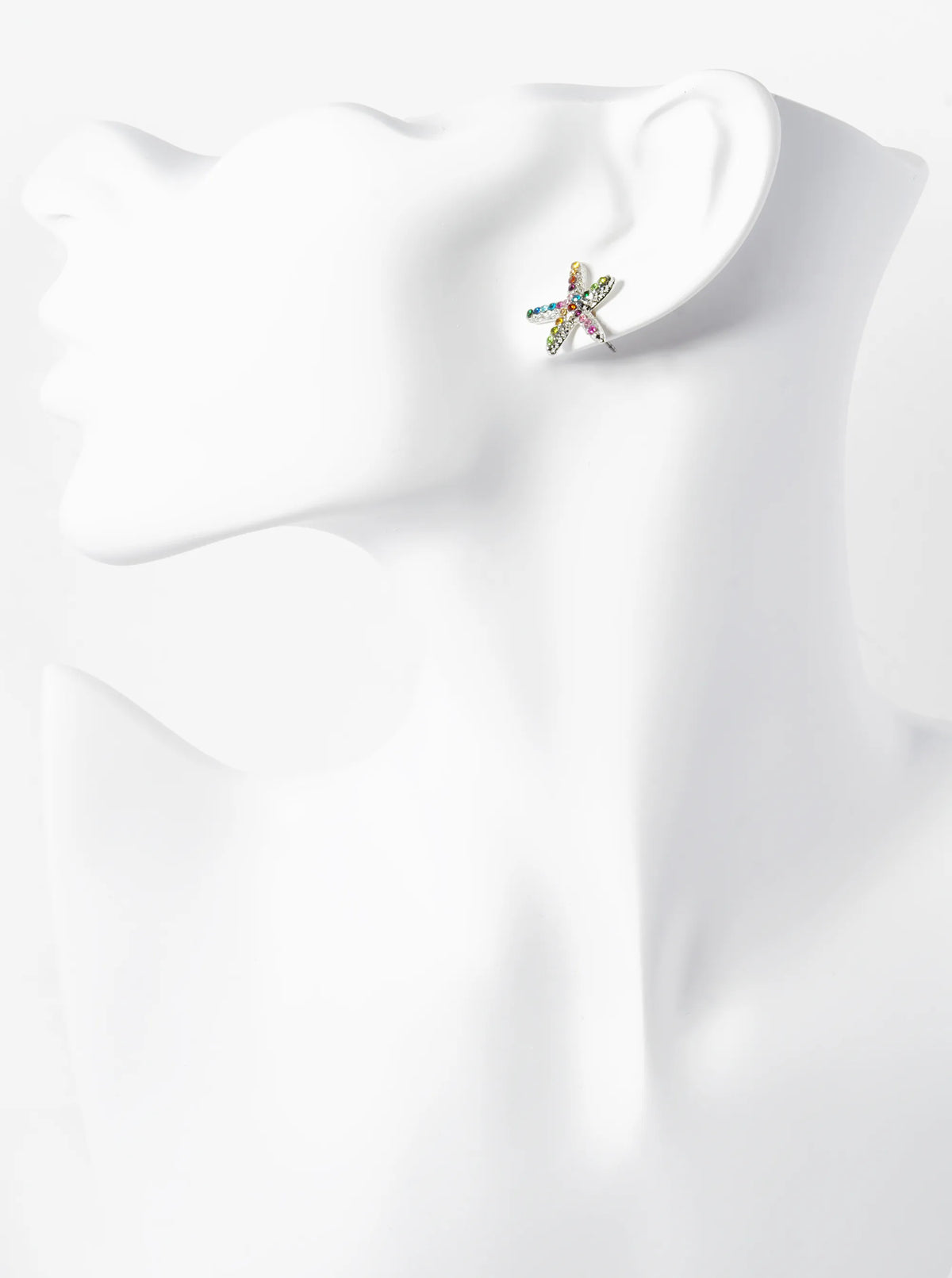 Crystal Pave 18mm Starfish Stud Earrings