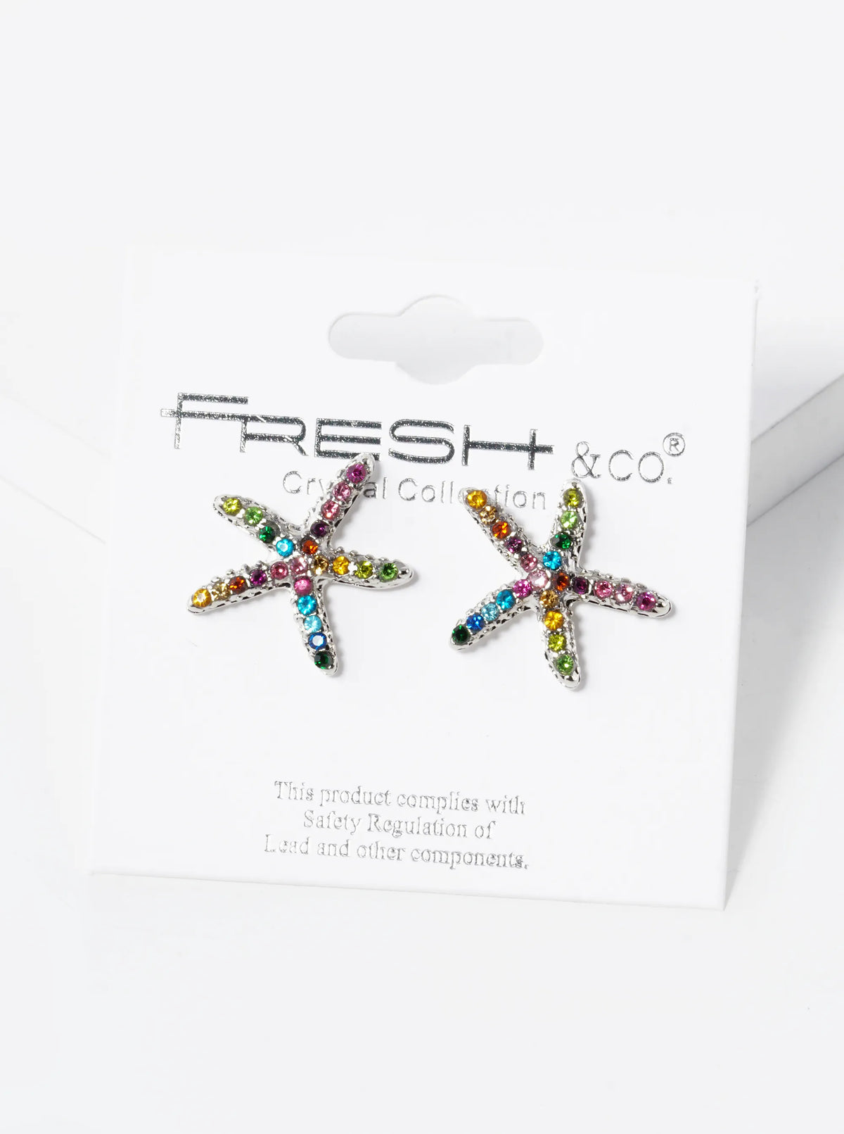 Crystal Pave 18mm Starfish Stud Earrings