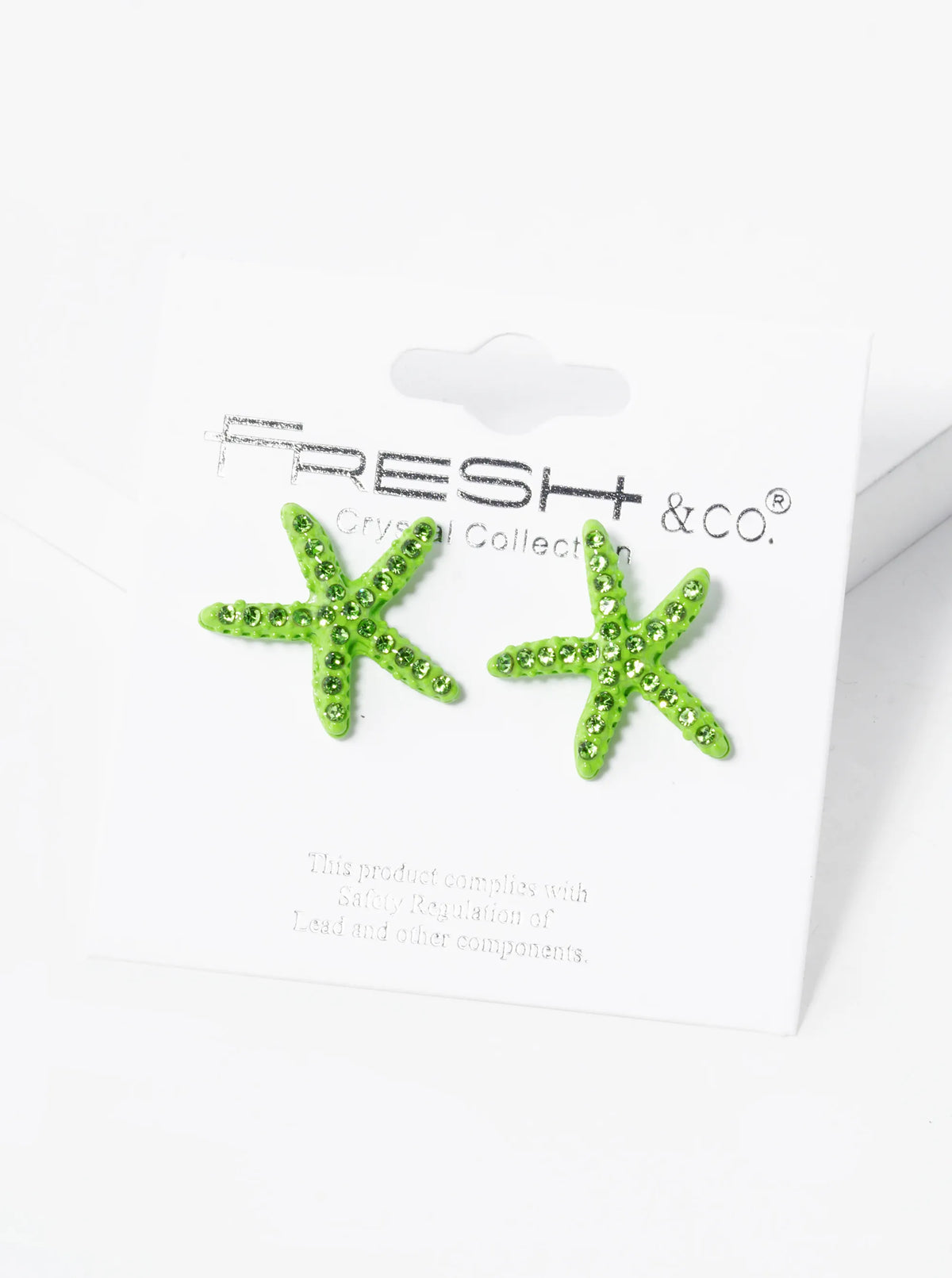 Crystal Pave 18mm Starfish Stud Earrings