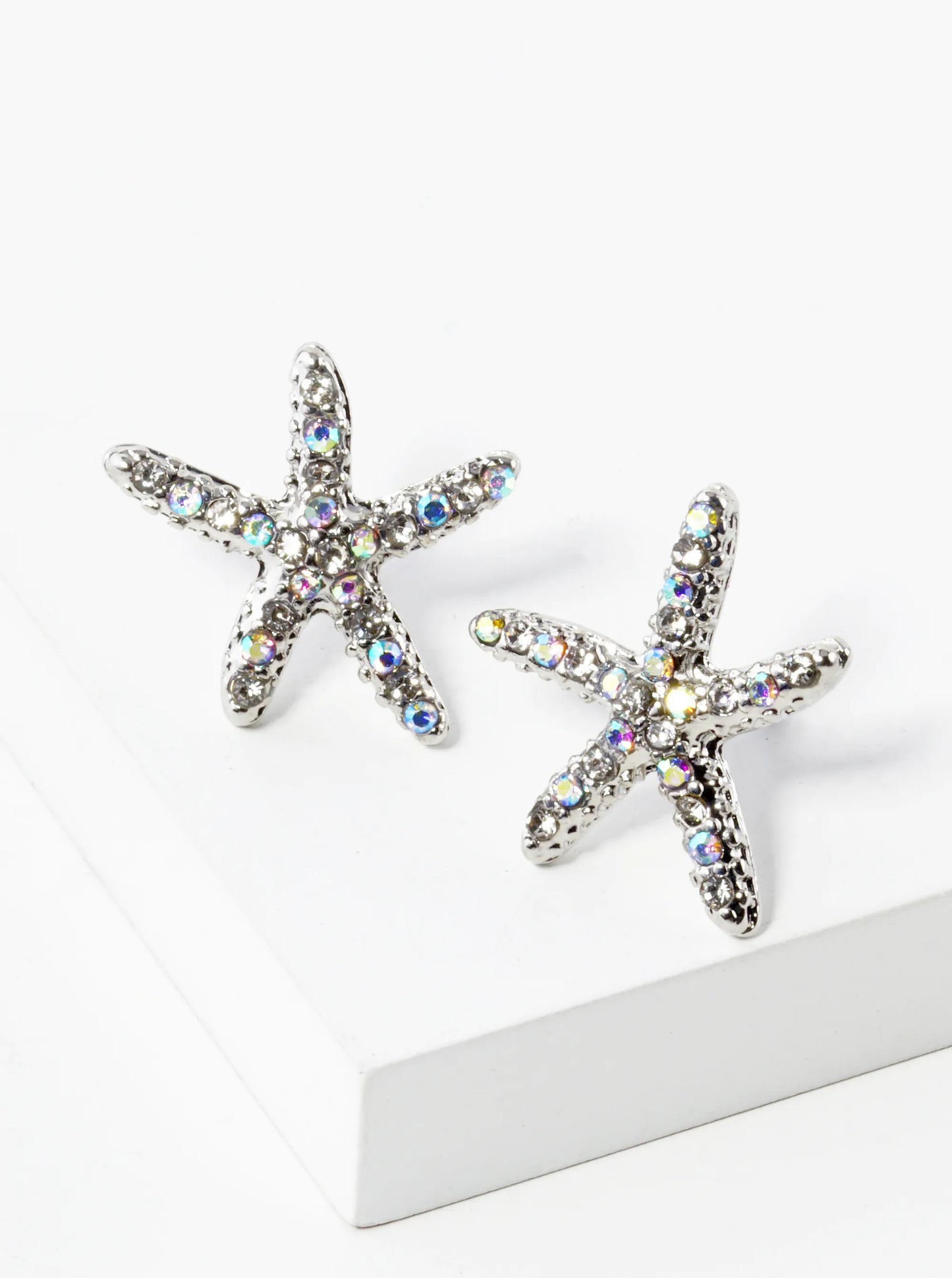 Crystal Pave 18mm Starfish Stud Earrings