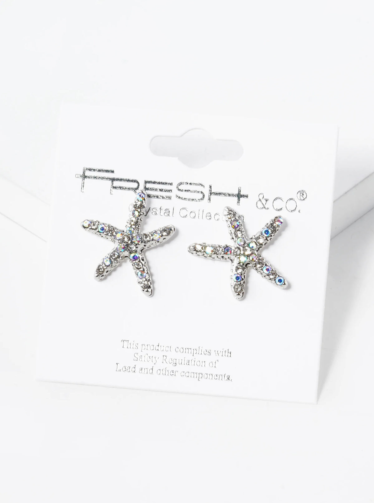 Crystal Pave 18mm Starfish Stud Earrings
