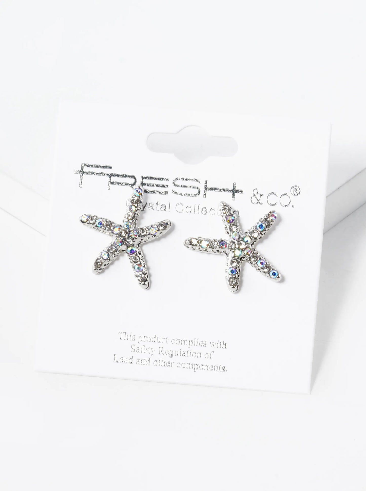 Crystal Pave 18mm Starfish Stud Earrings