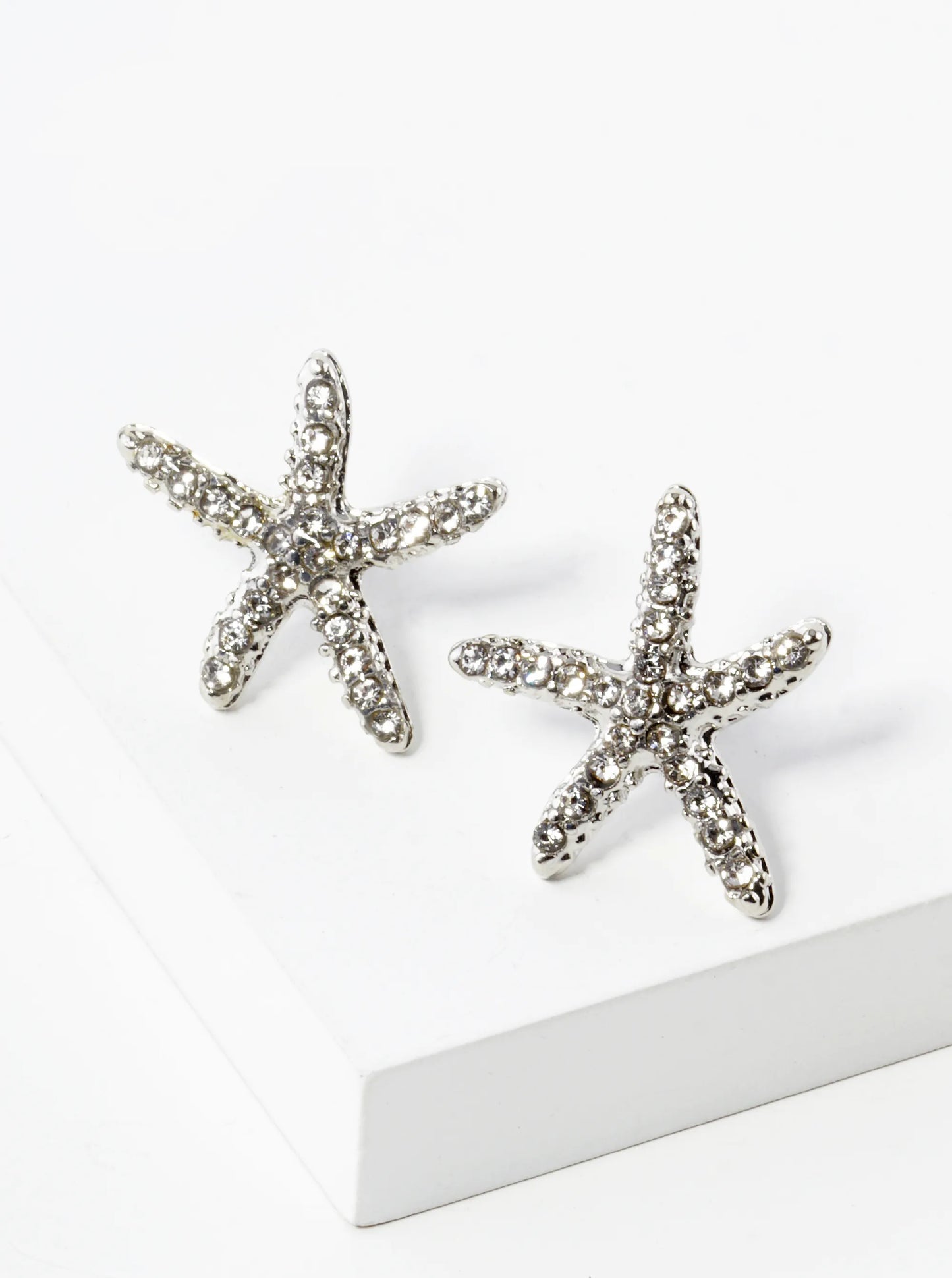 Crystal Pave 18mm Starfish Stud Earrings