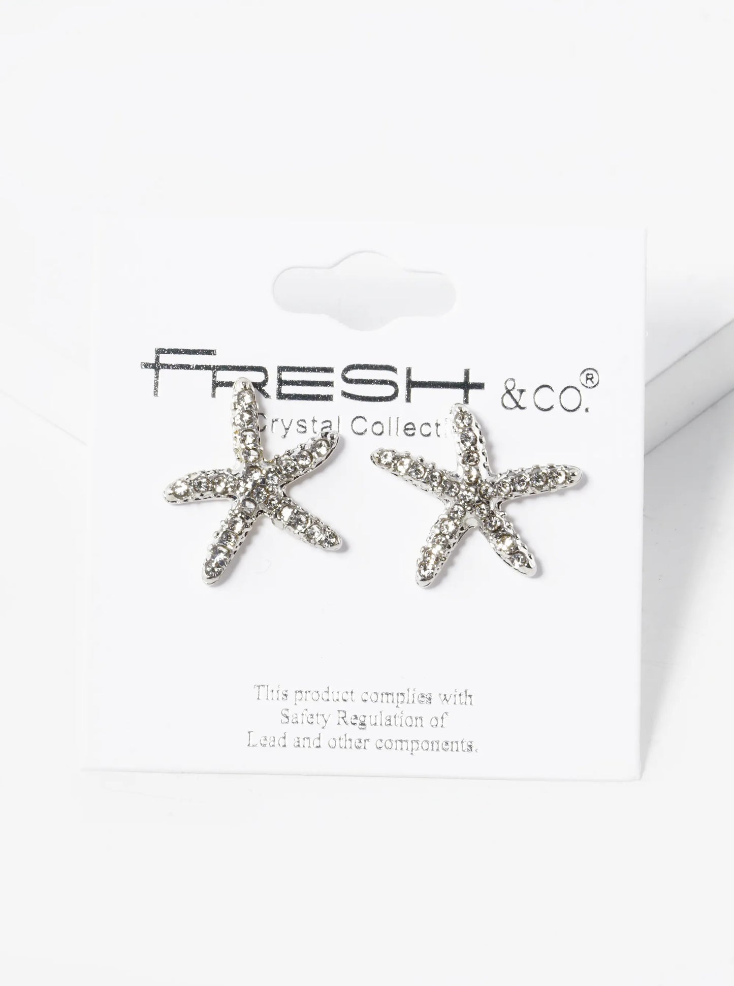 Crystal Pave 18mm Starfish Stud Earrings