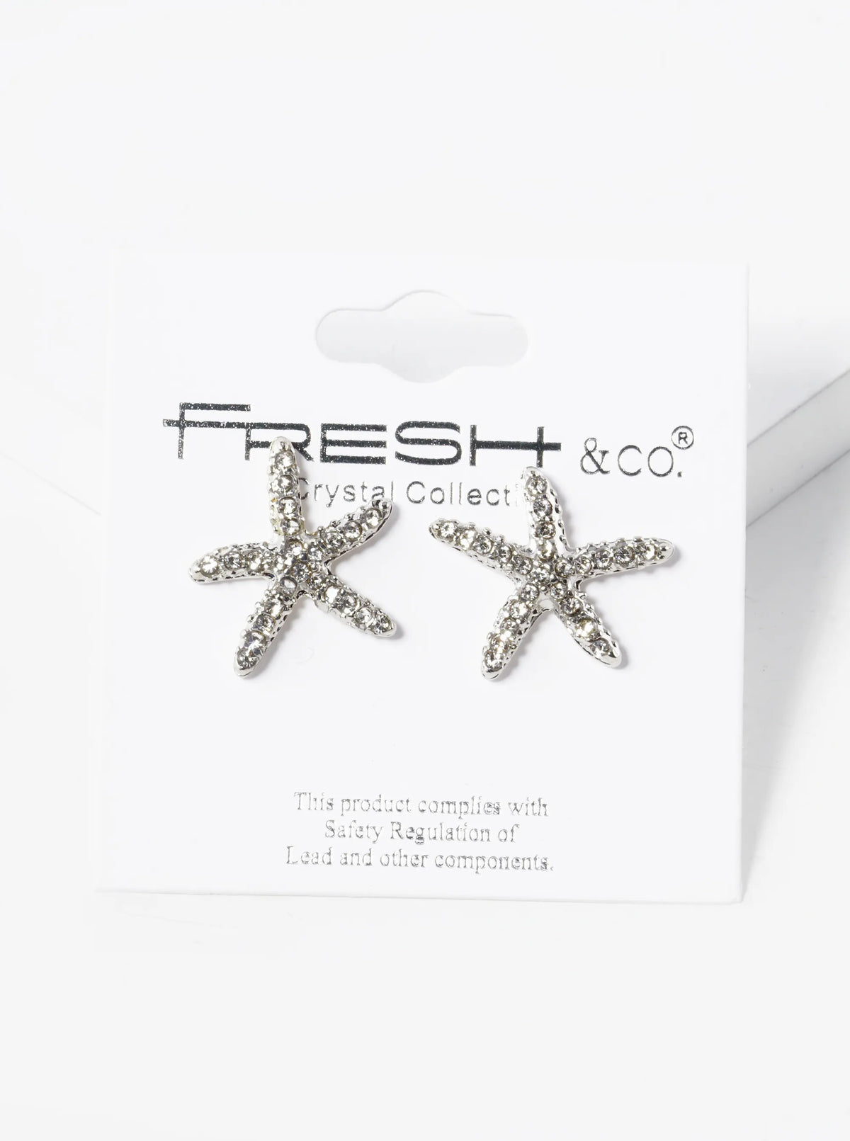 Crystal Pave 18mm Starfish Stud Earrings
