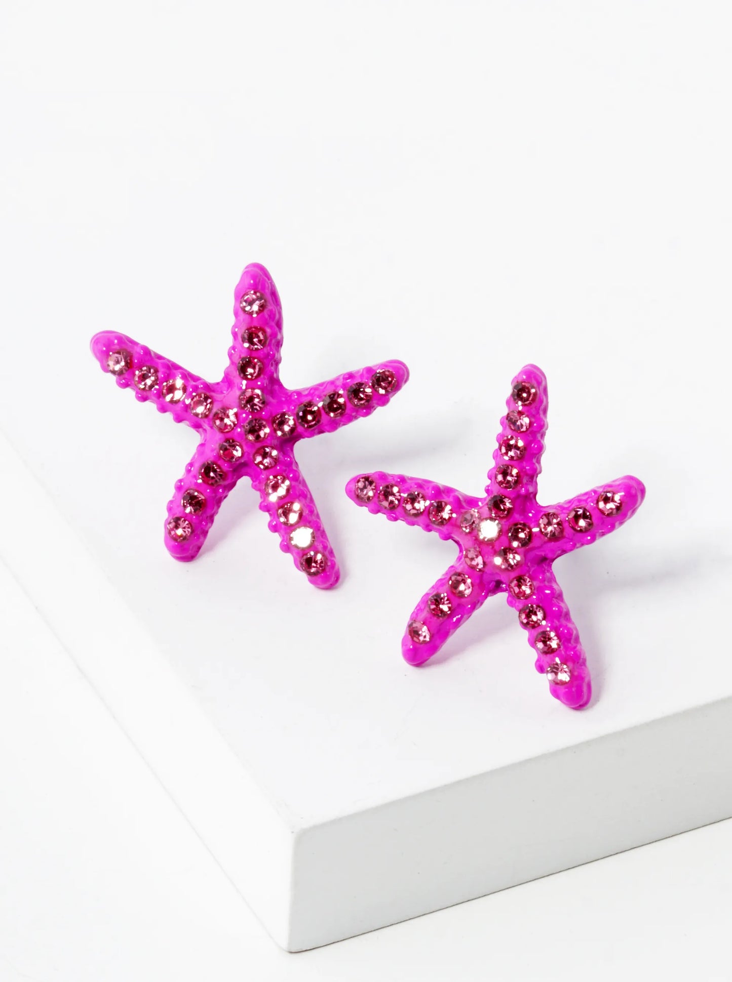 Crystal Pave 18mm Starfish Stud Earrings