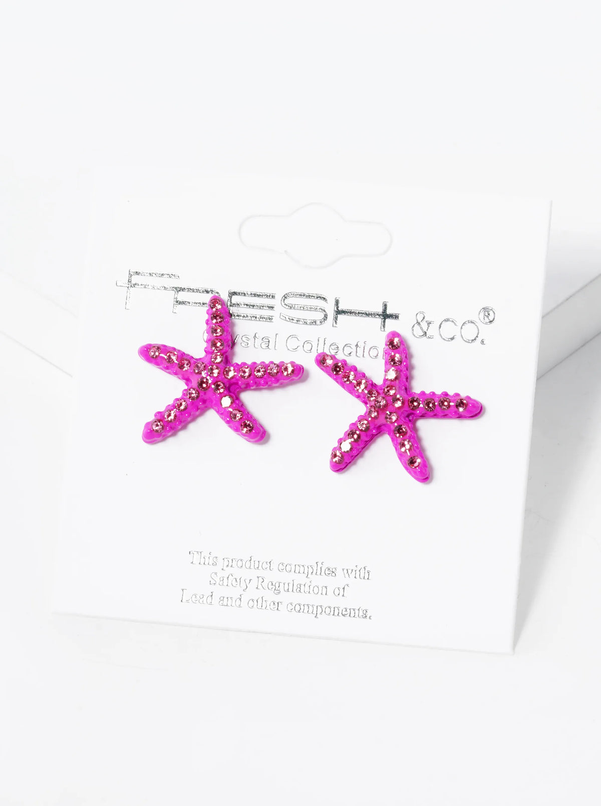 Crystal Pave 18mm Starfish Stud Earrings