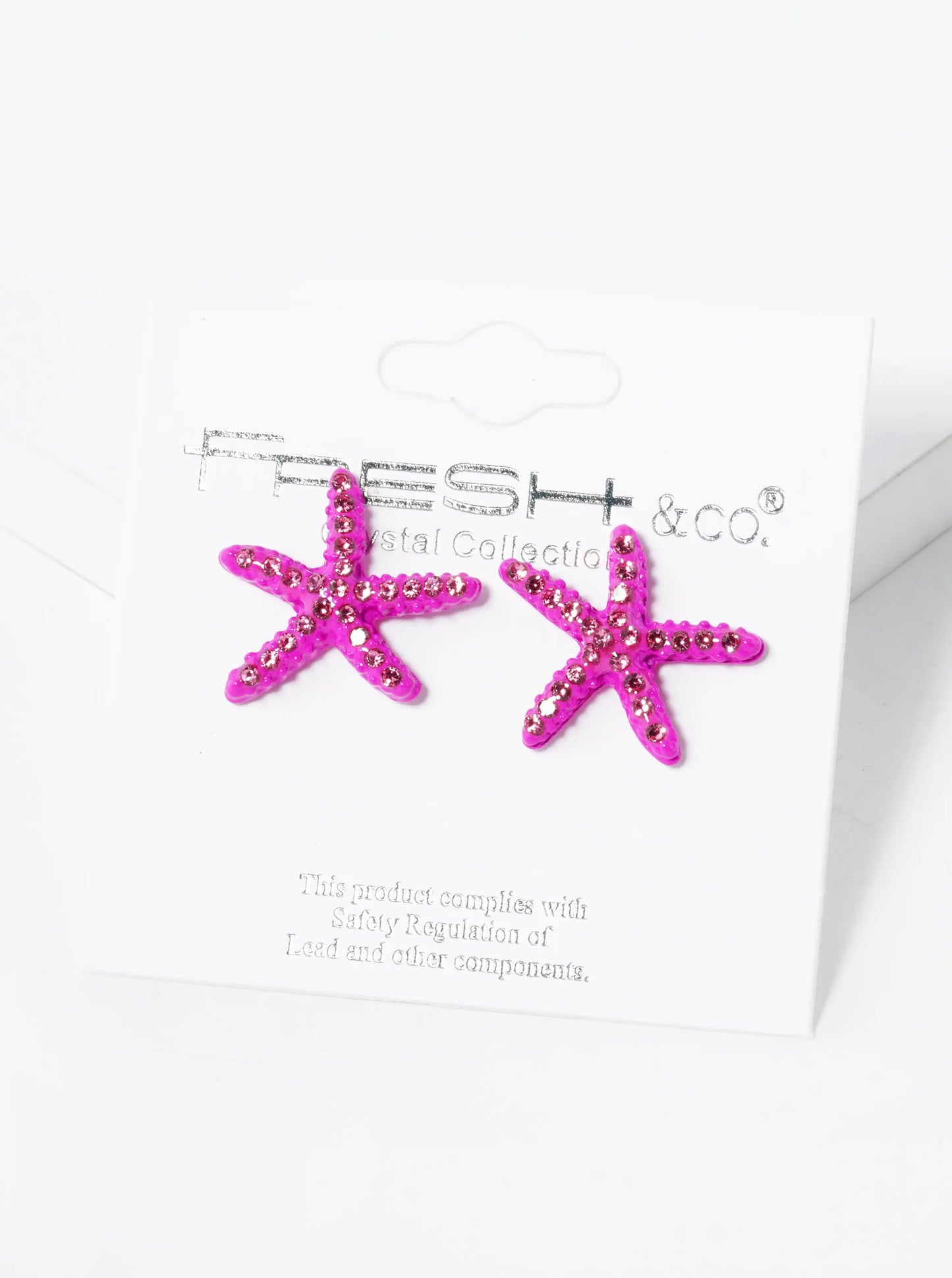 Crystal Pave 18mm Starfish Stud Earrings