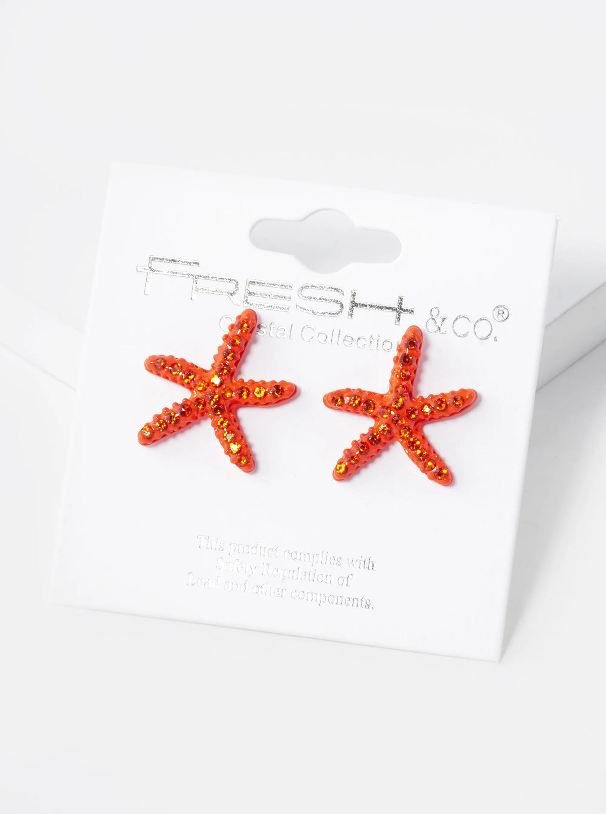 Crystal Pave 18mm Starfish Stud Earrings