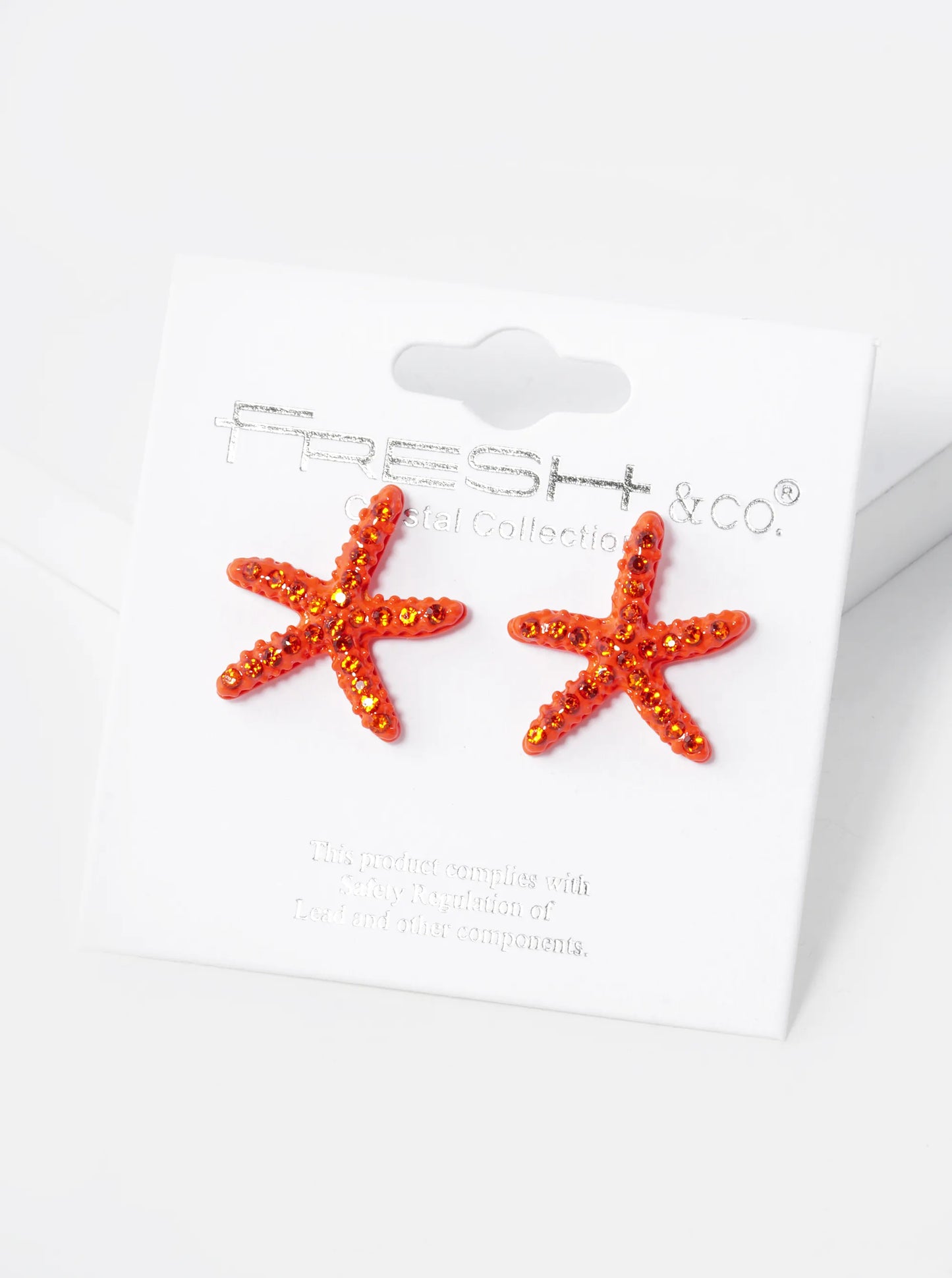 Crystal Pave 18mm Starfish Stud Earrings