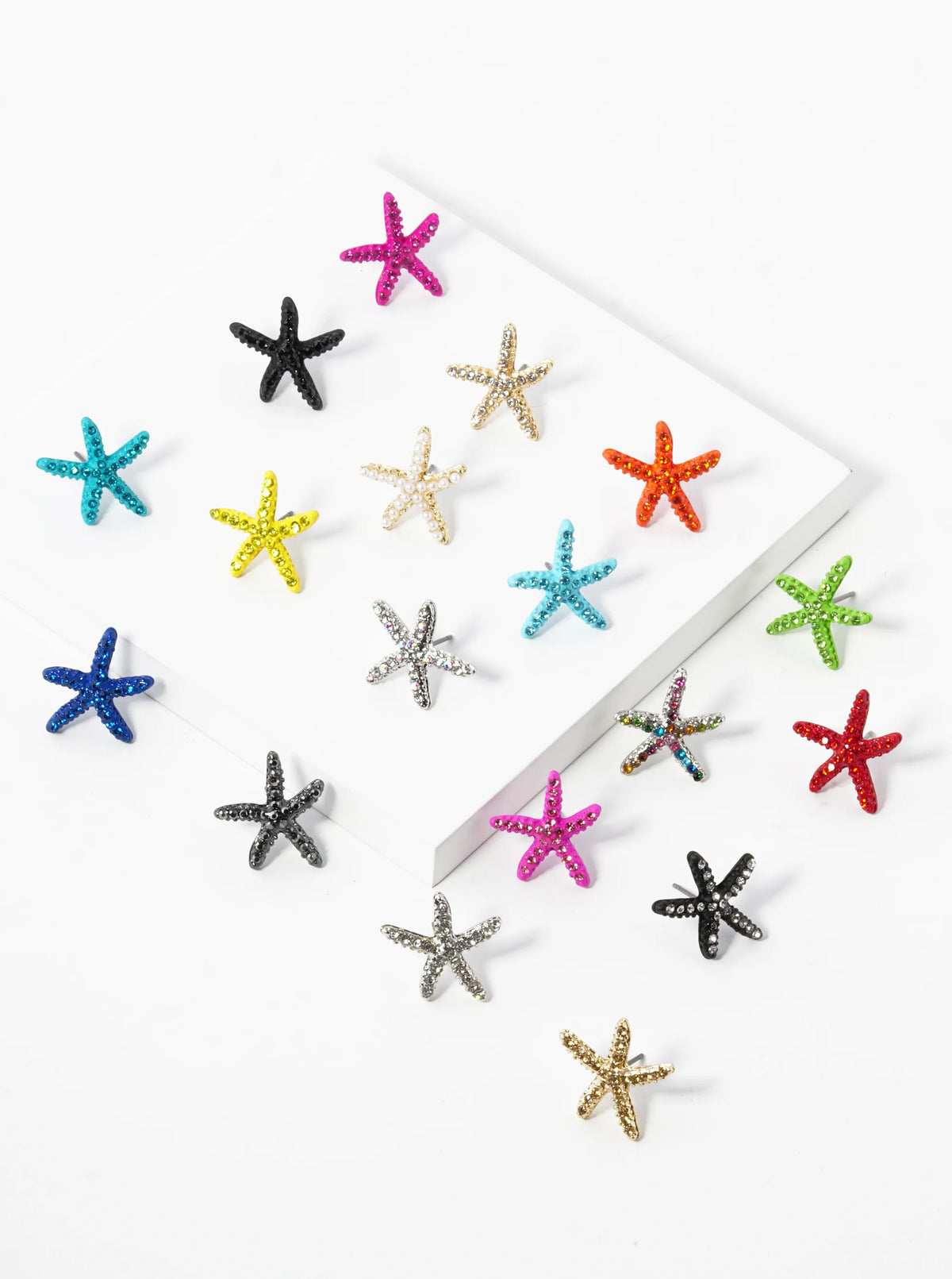 Crystal Pave 18mm Starfish Stud Earrings