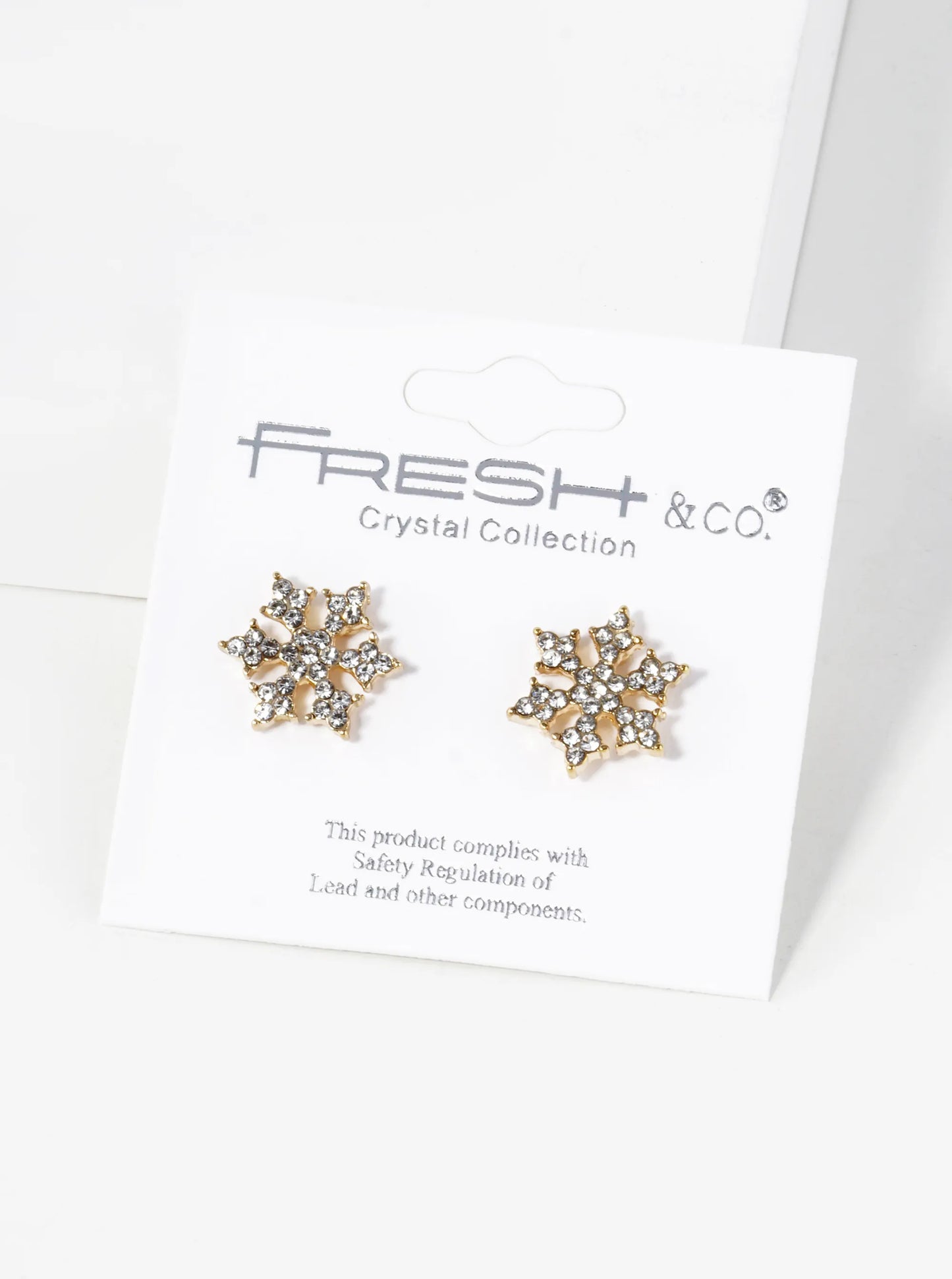 Crystal Pave 19mm Snowflake Stud Earrings