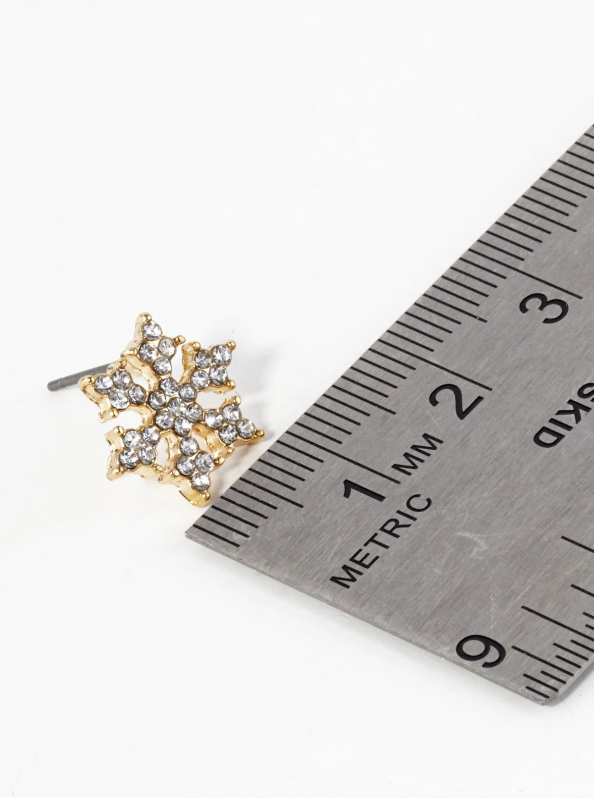 Crystal Pave 19mm Snowflake Stud Earrings