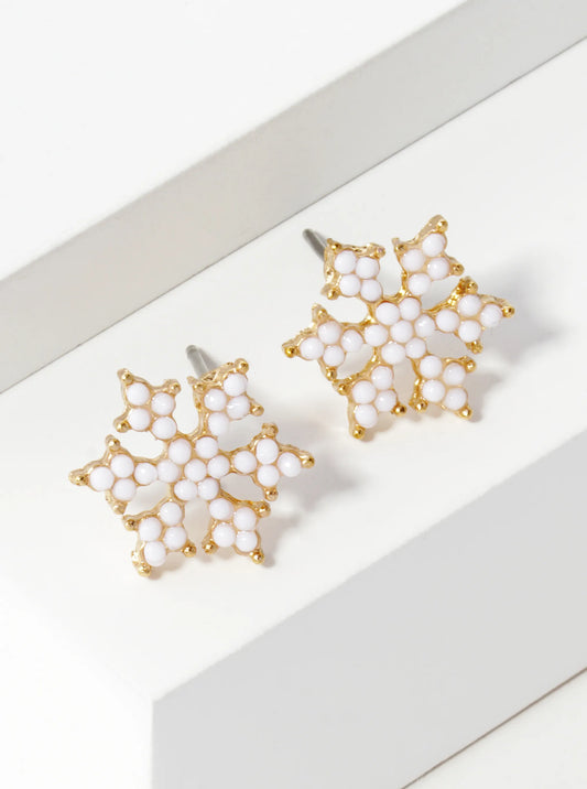 Crystal Pave 19mm Snowflake Stud Earrings