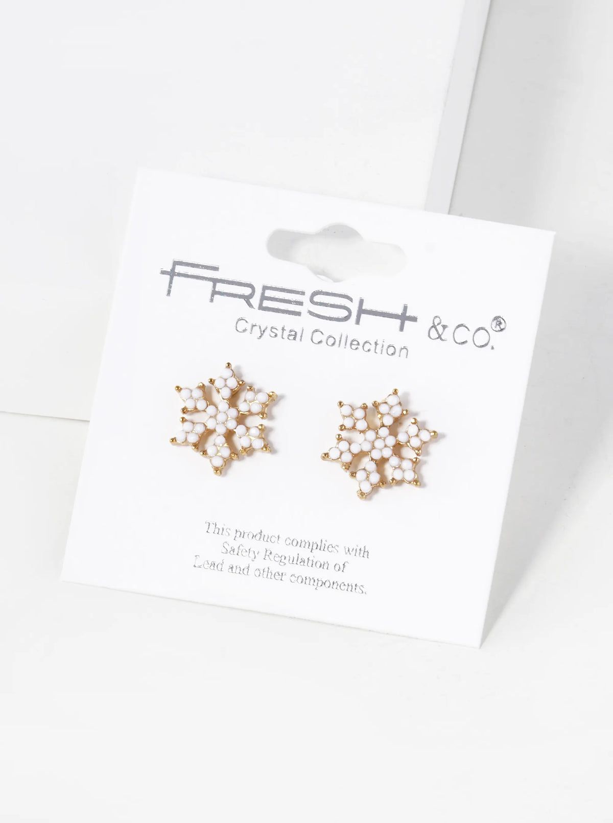 Crystal Pave 19mm Snowflake Stud Earrings