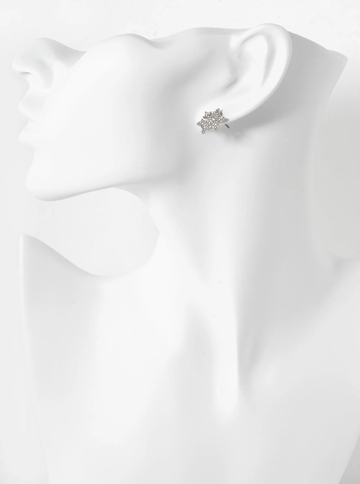 Crystal Pave 19mm Snowflake Stud Earrings