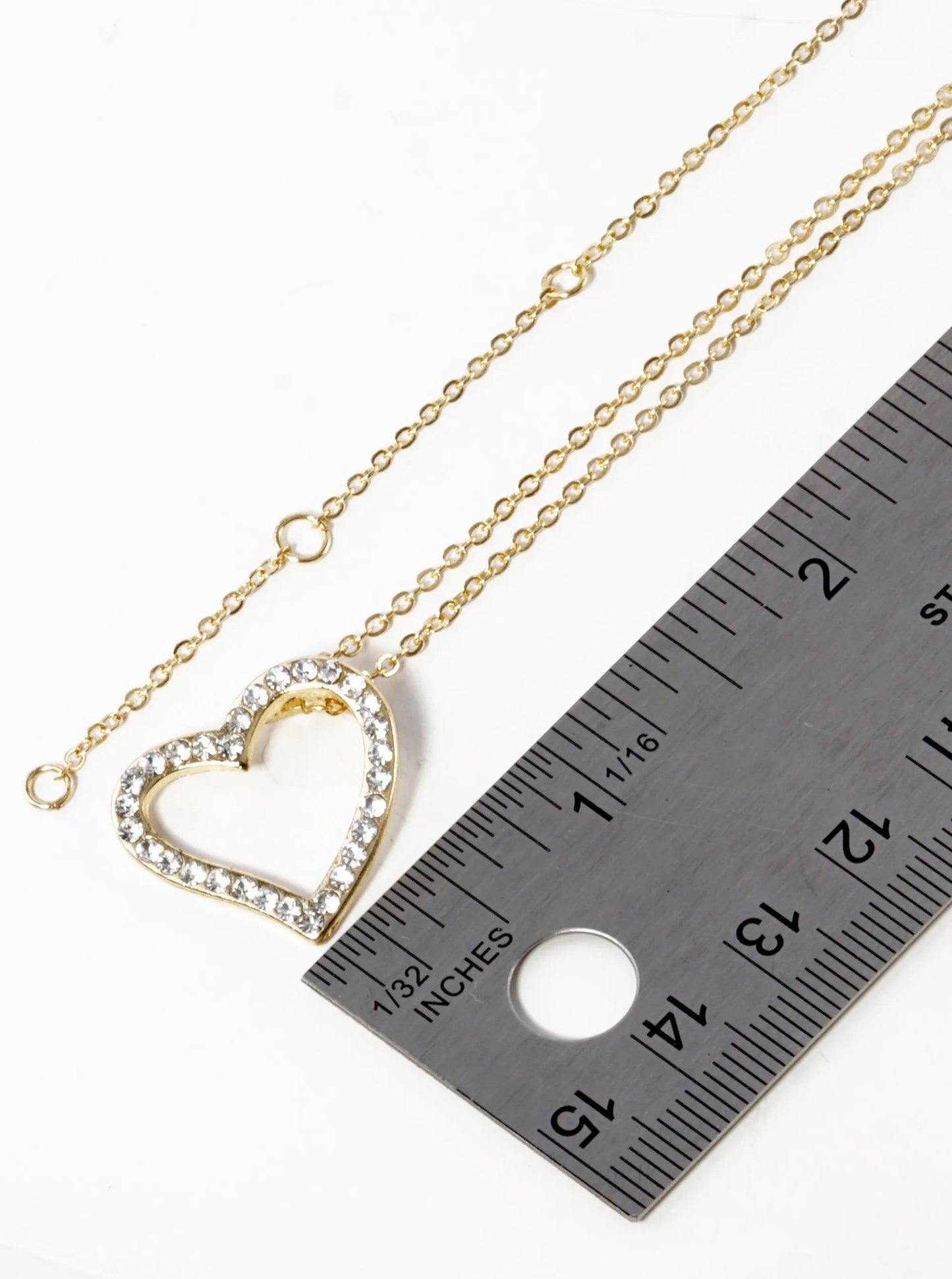 Crystal Pave 20mm Heart Pendant Necklace