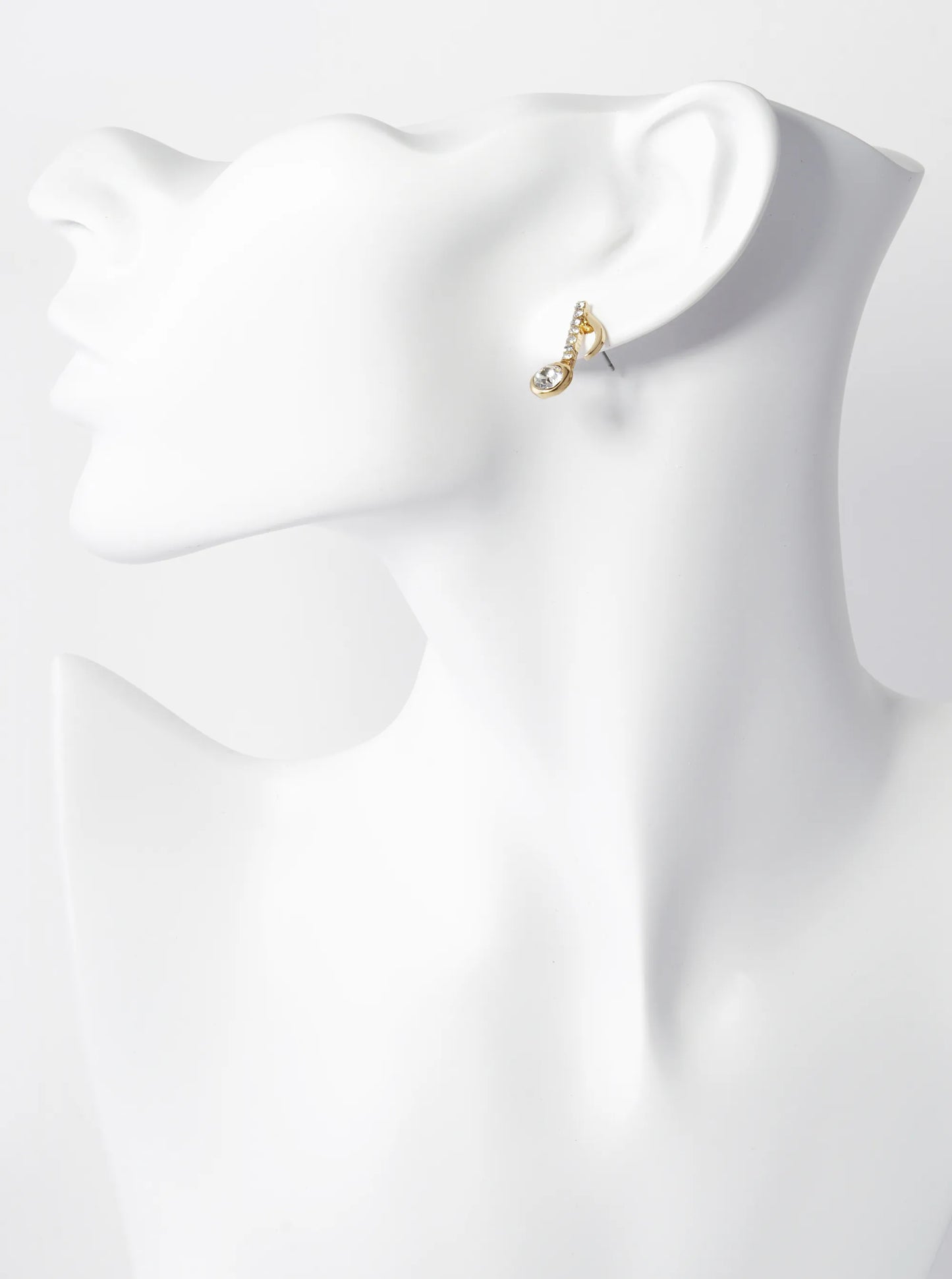 Crystal Pave 20mm Musical Note Stud Earrings