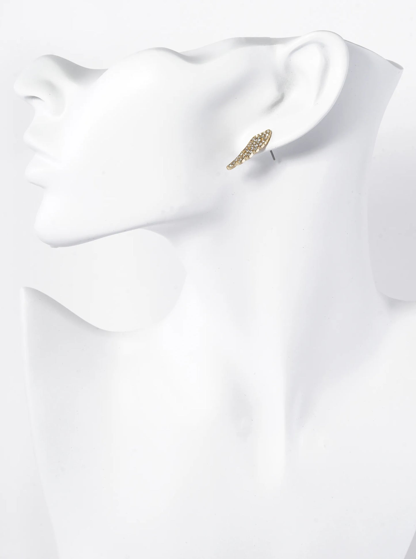Crystal Pave 22mm Angel Wings Stud Earrings