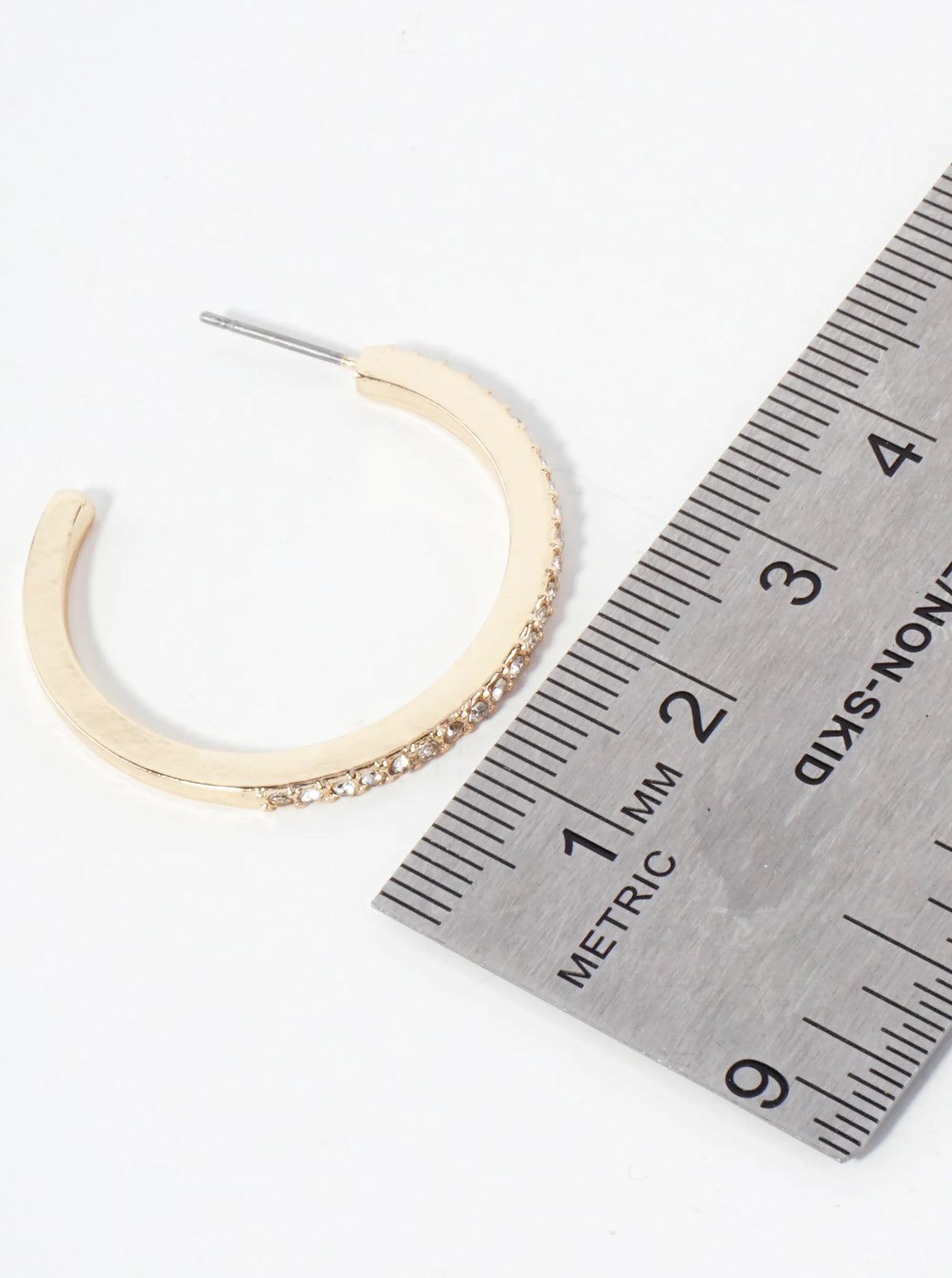 Crystal-Pave 30mm Lightweight Open Hoop Earrings