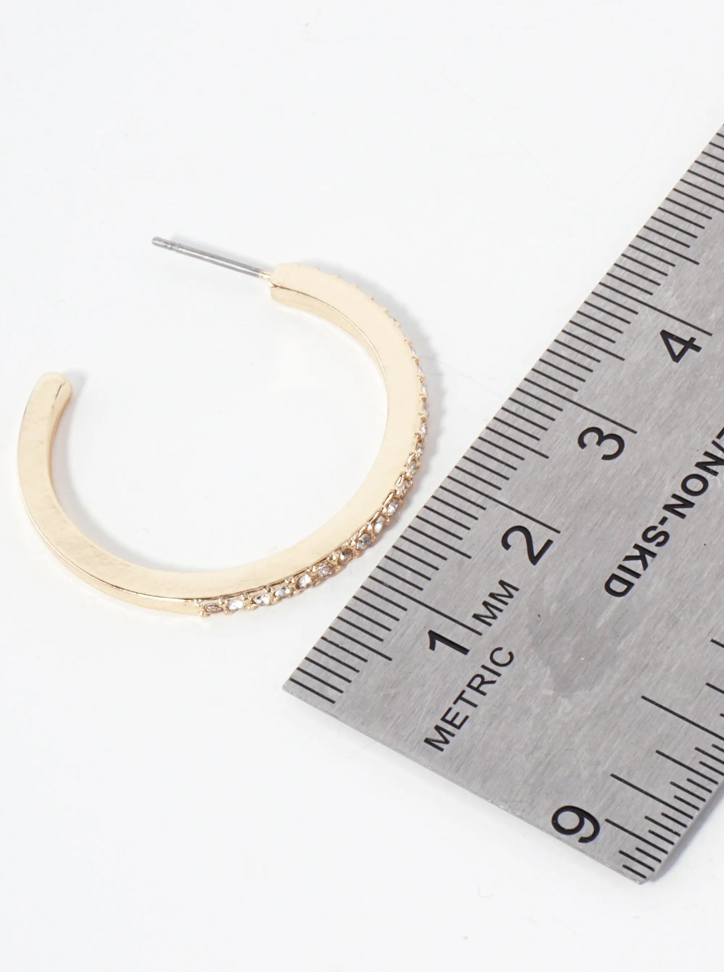 Crystal-Pave 30mm Lightweight Open Hoop Earrings