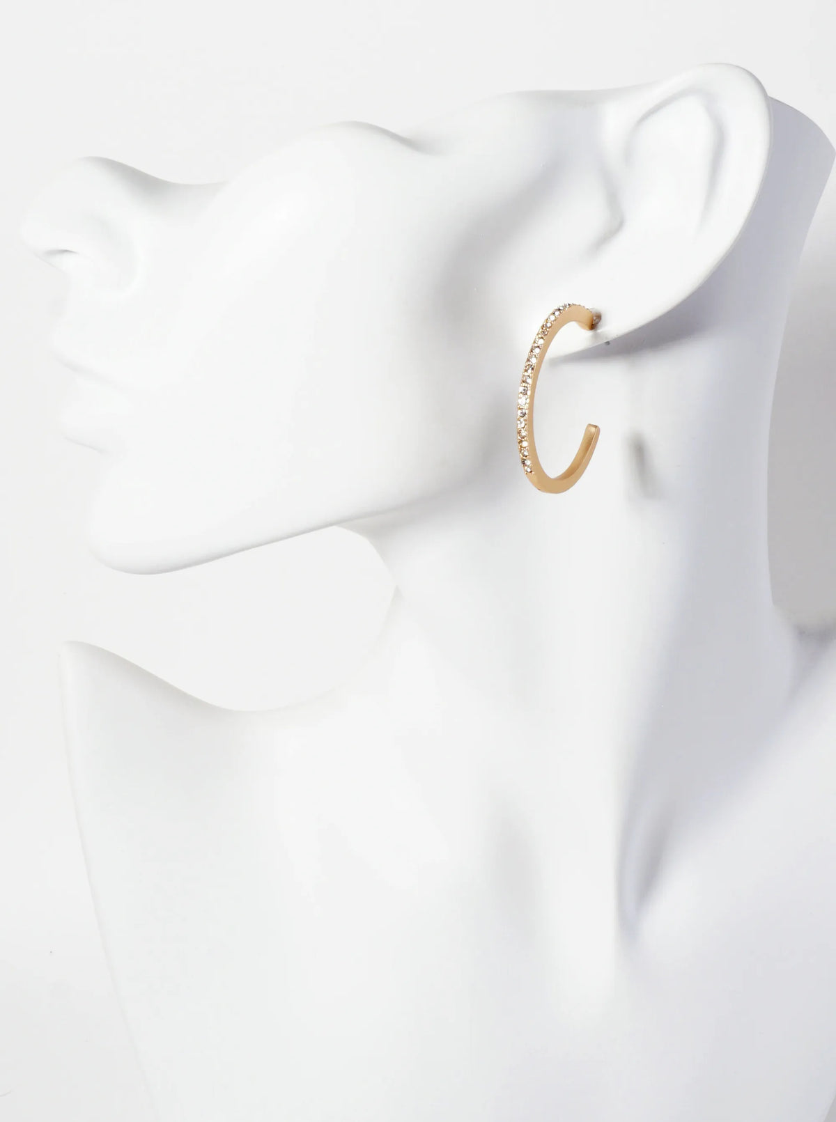 Crystal-Pave 30mm Lightweight Open Hoop Earrings
