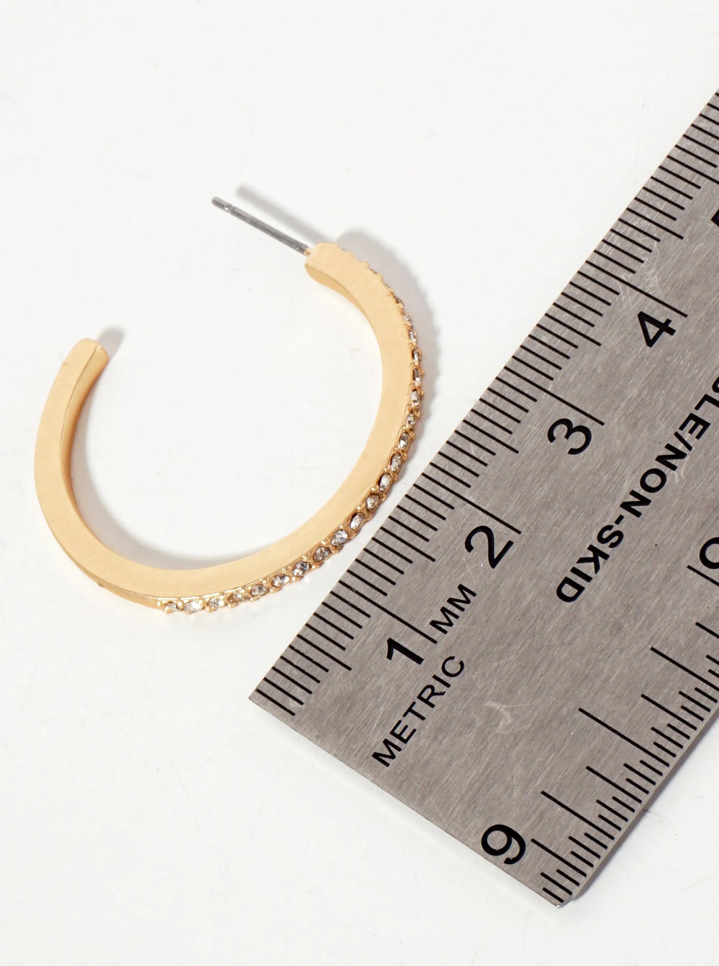 Crystal-Pave 30mm Lightweight Open Hoop Earrings