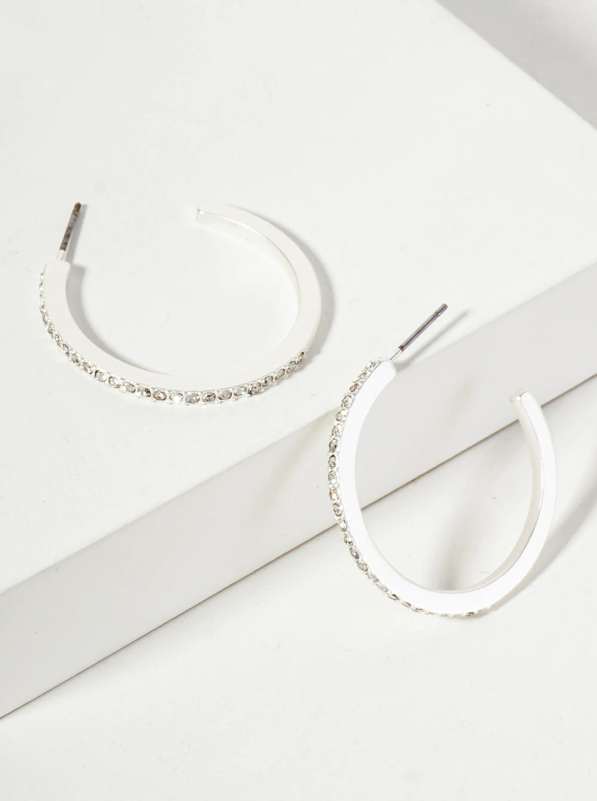 Crystal-Pave 30mm Lightweight Open Hoop Earrings