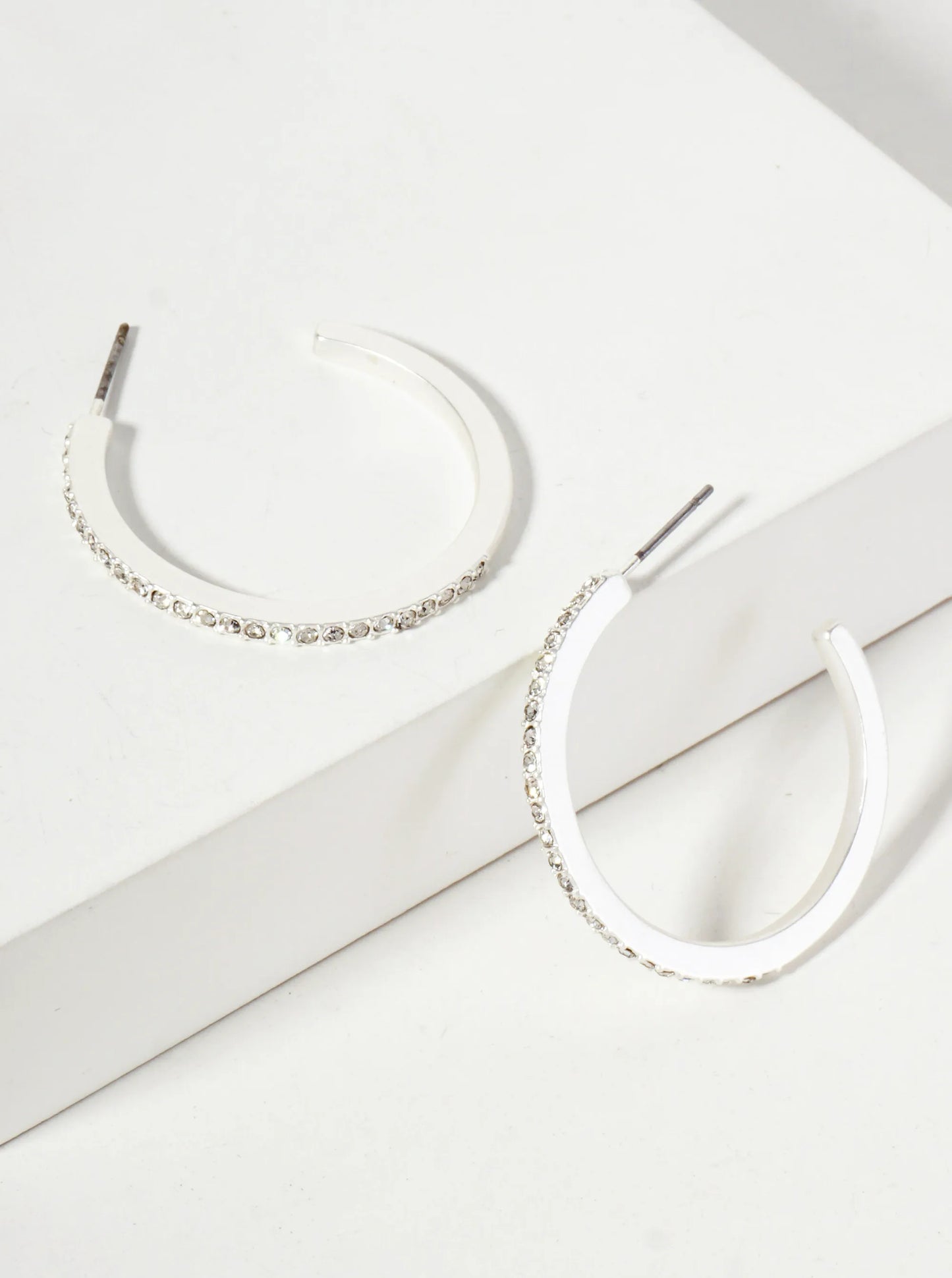 Crystal-Pave 30mm Lightweight Open Hoop Earrings