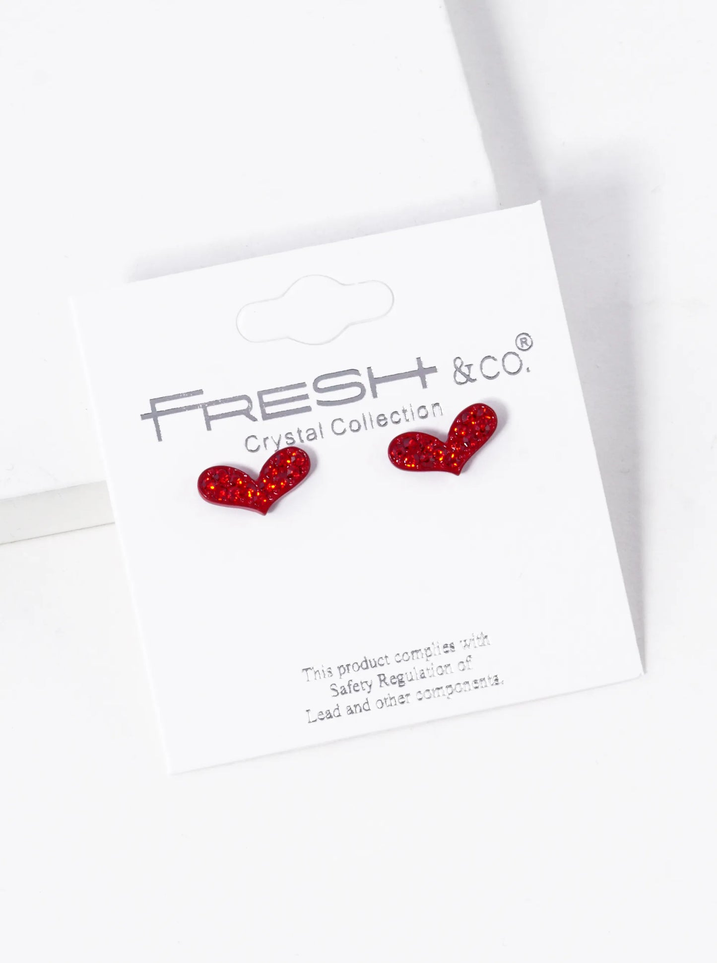 Crystal Pave 5mm Heart Stud Earrings