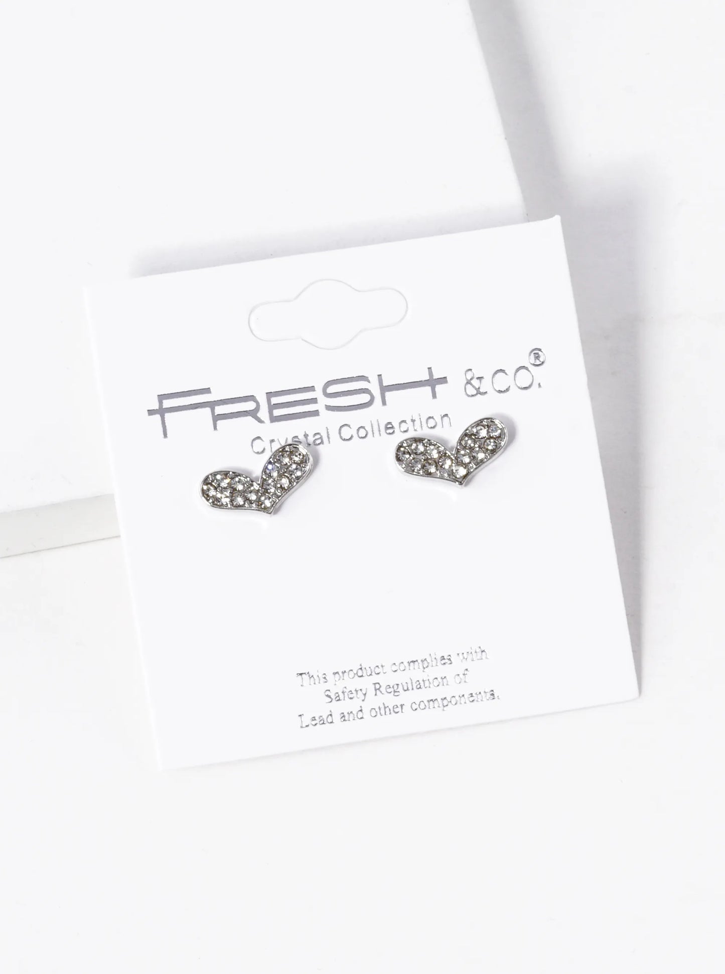 Crystal Pave 5mm Heart Stud Earrings