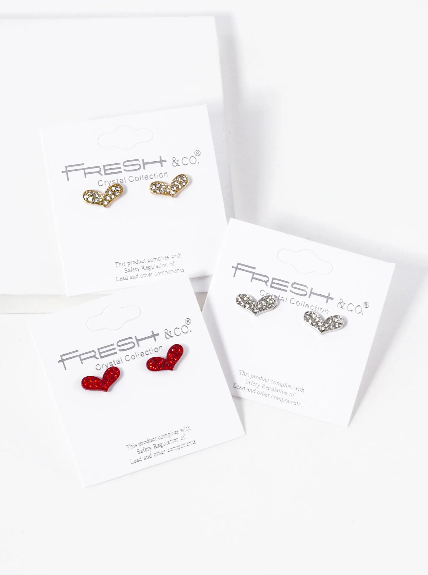 Crystal Pave 5mm Heart Stud Earrings