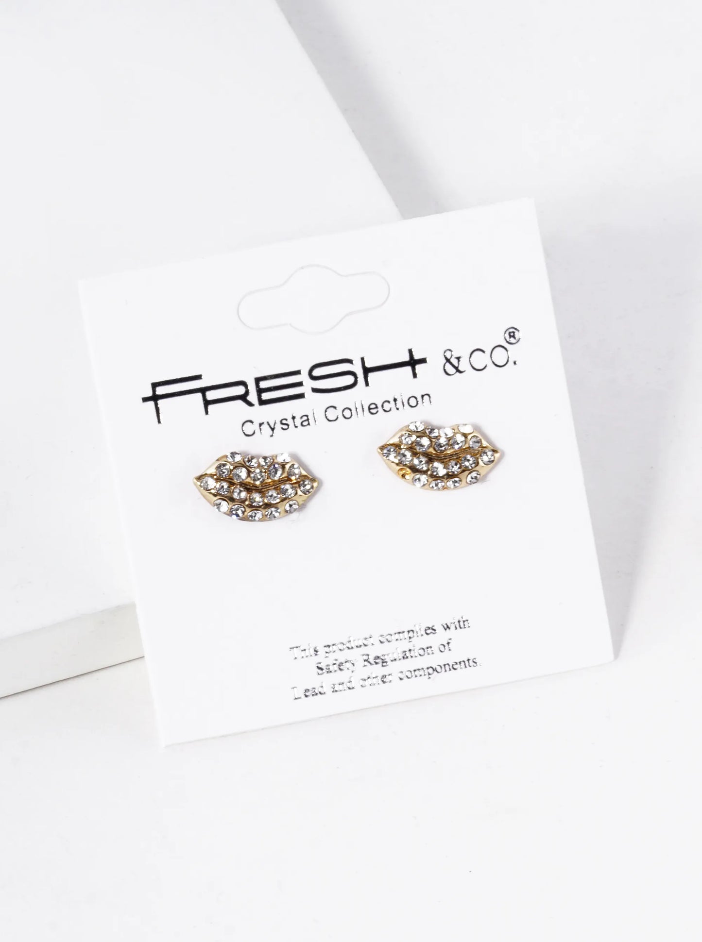 Crystal Pave 6mm Lips Post Stud Earrings