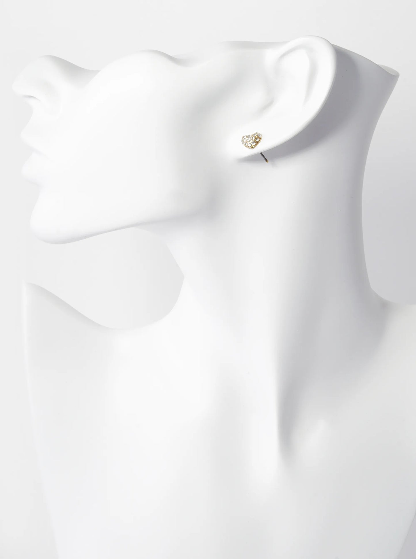 Crystal Pave 6mm Tiny Puffy Heart Stud Earrings