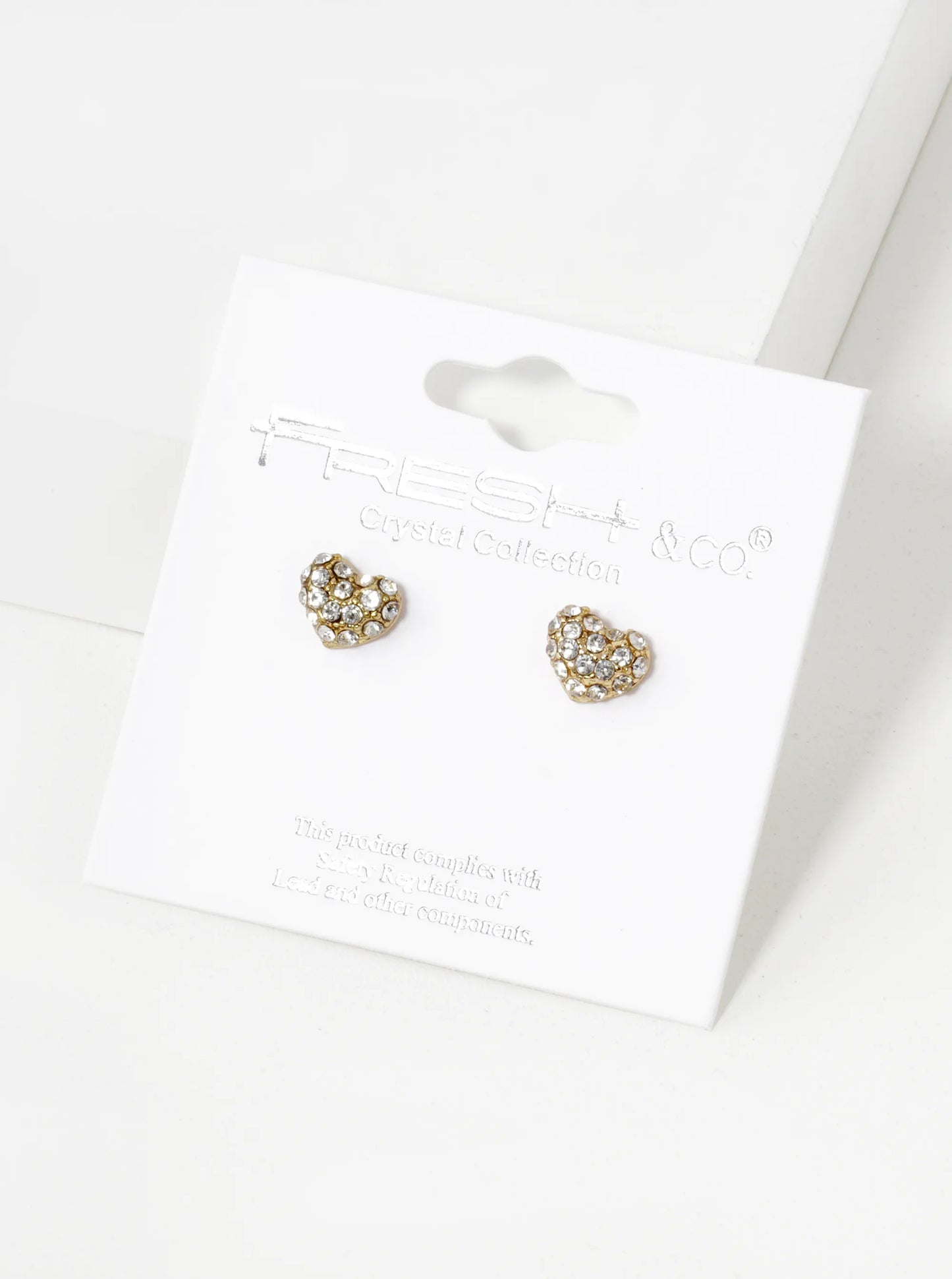 Crystal Pave 6mm Tiny Puffy Heart Stud Earrings