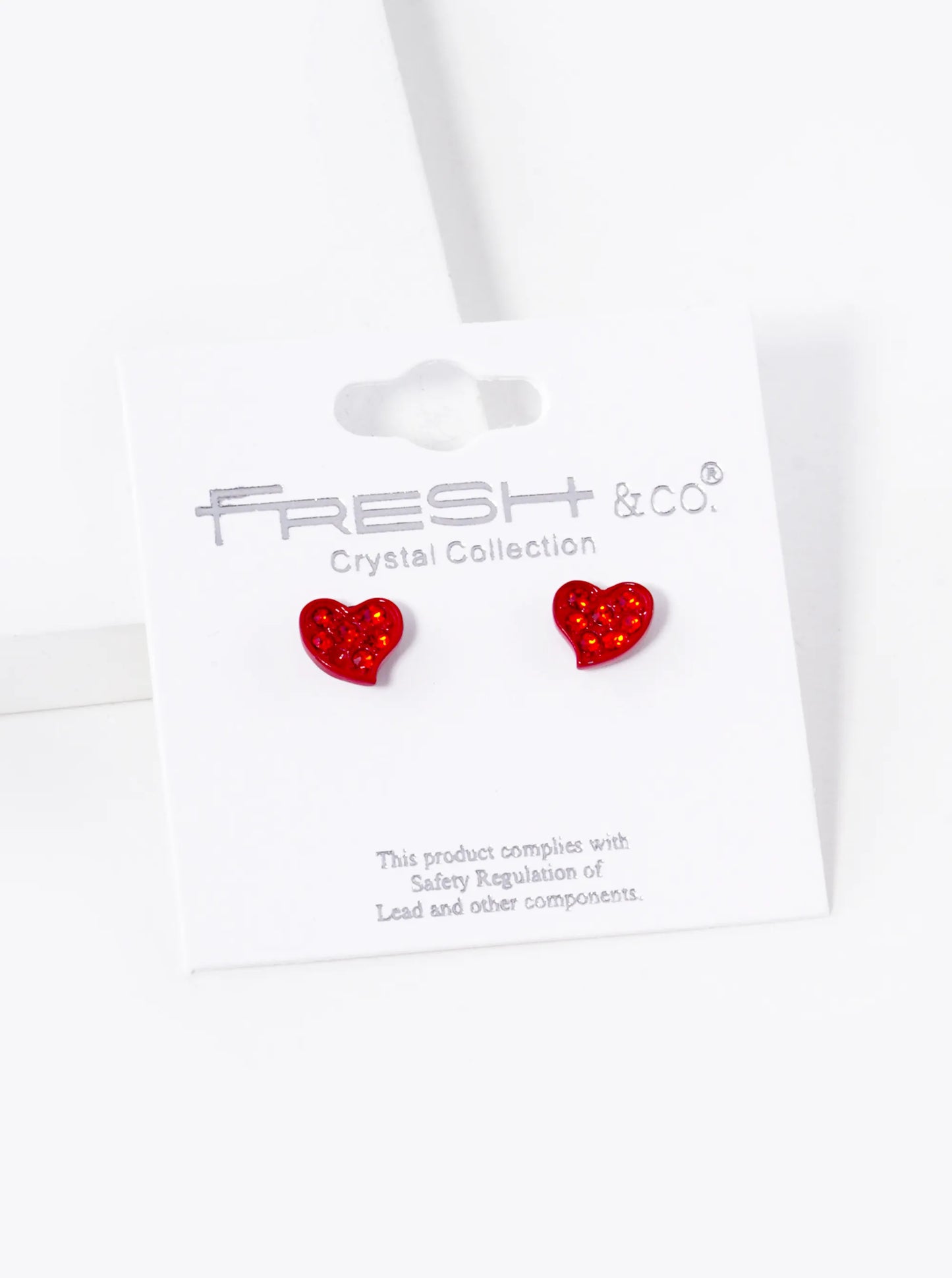 Crystal Pave 7mm Dainty Organic Heart Stud Earrings