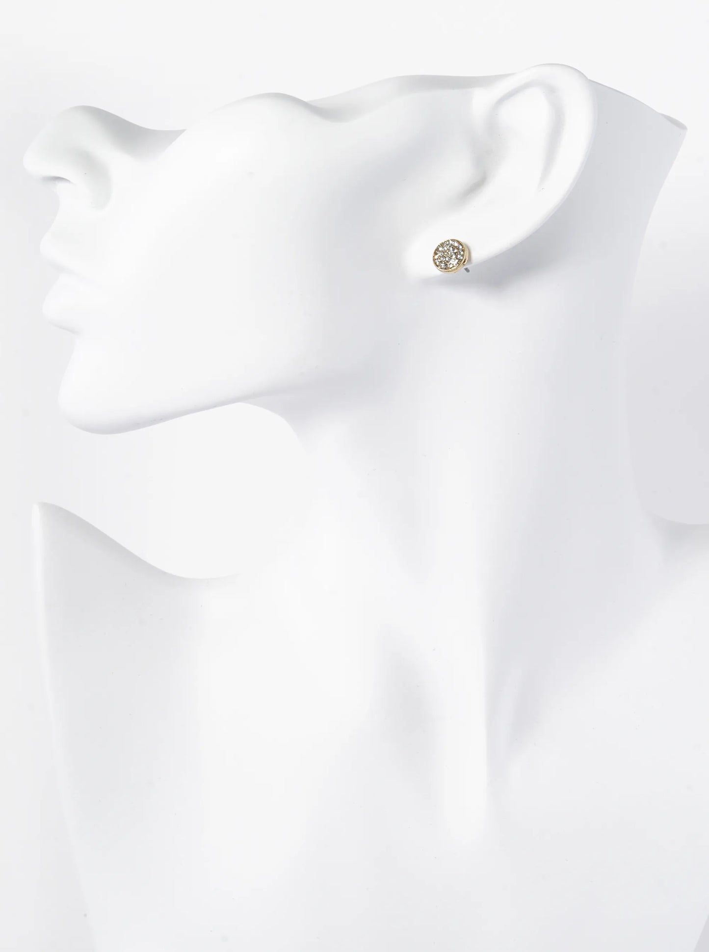Crystal Pave 7mm Round Stud Earrings