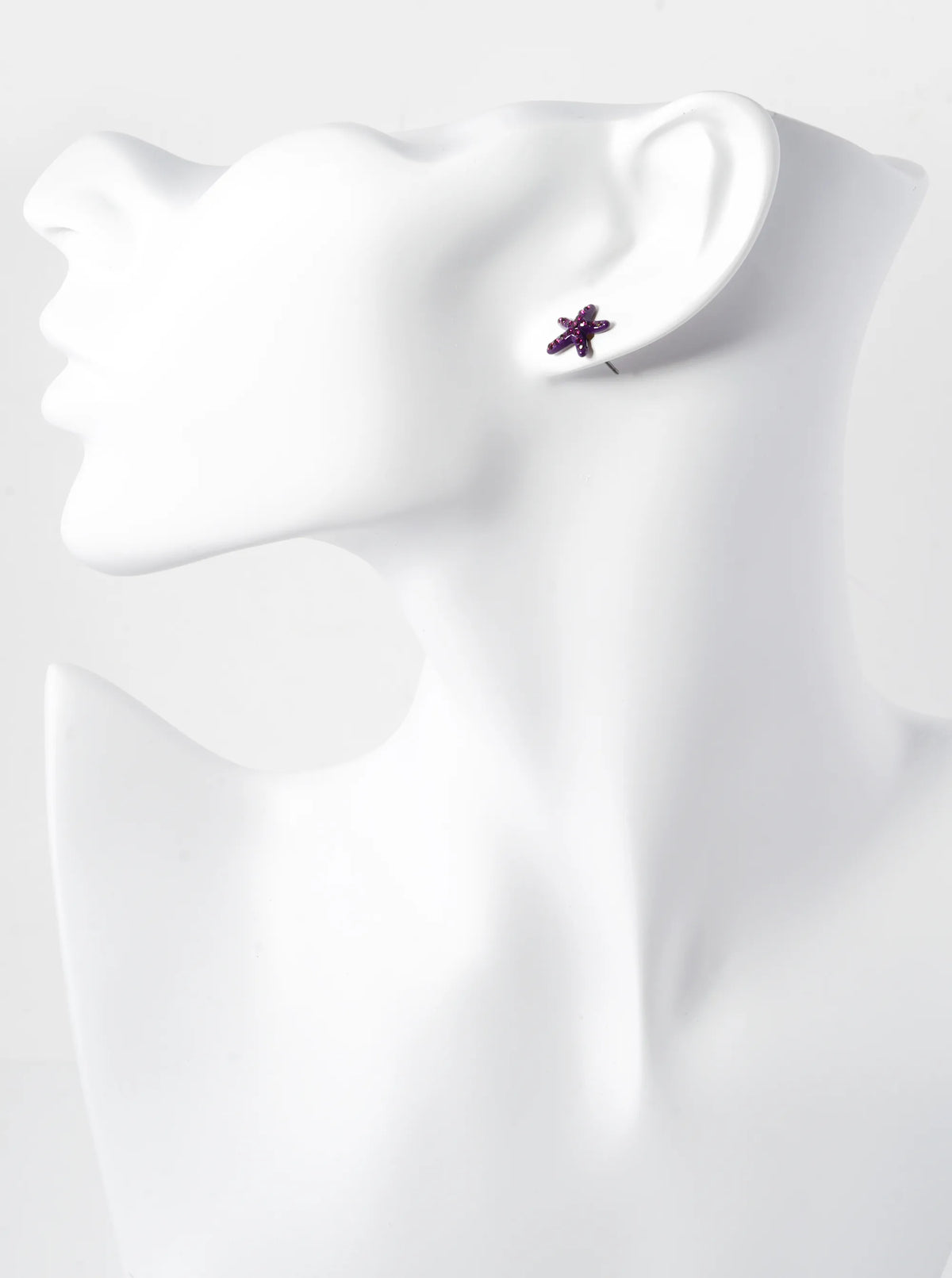 Crystal Pave 8mm Starfish Post Stud Earrings