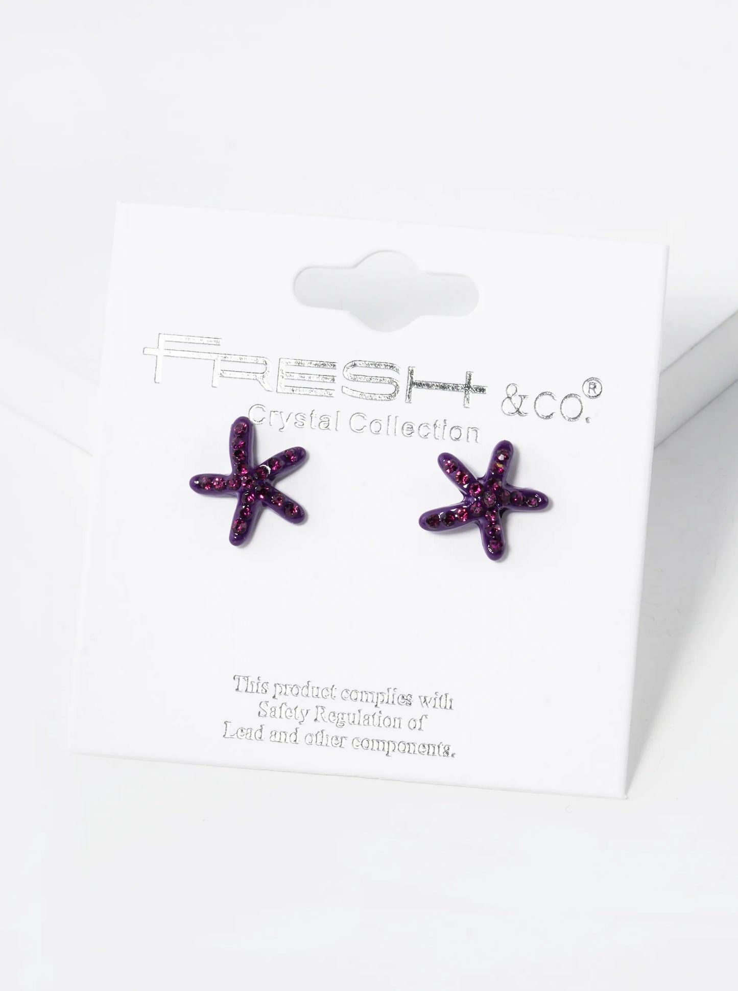 Crystal Pave 8mm Starfish Post Stud Earrings