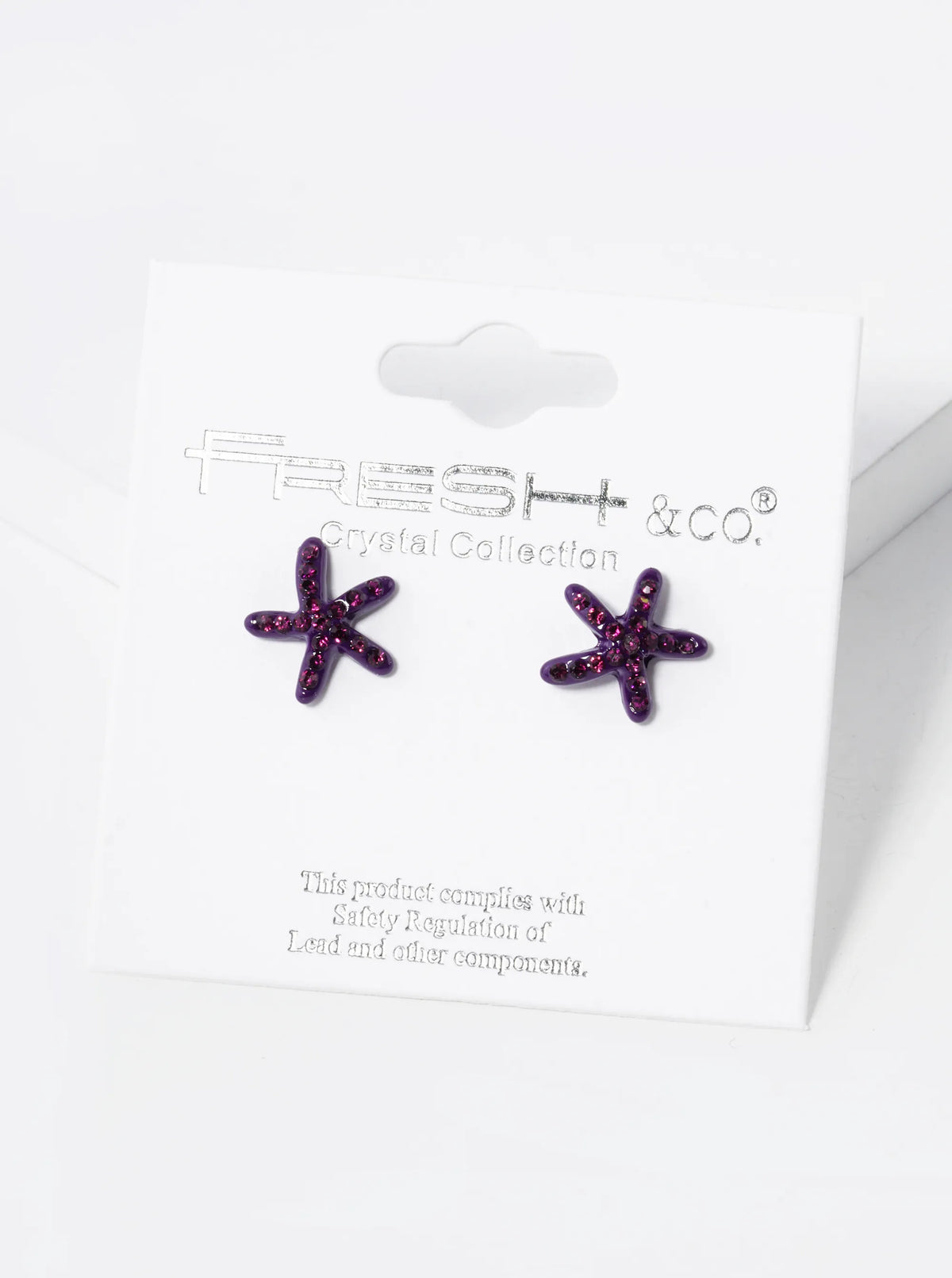 Crystal Pave 8mm Starfish Post Stud Earrings