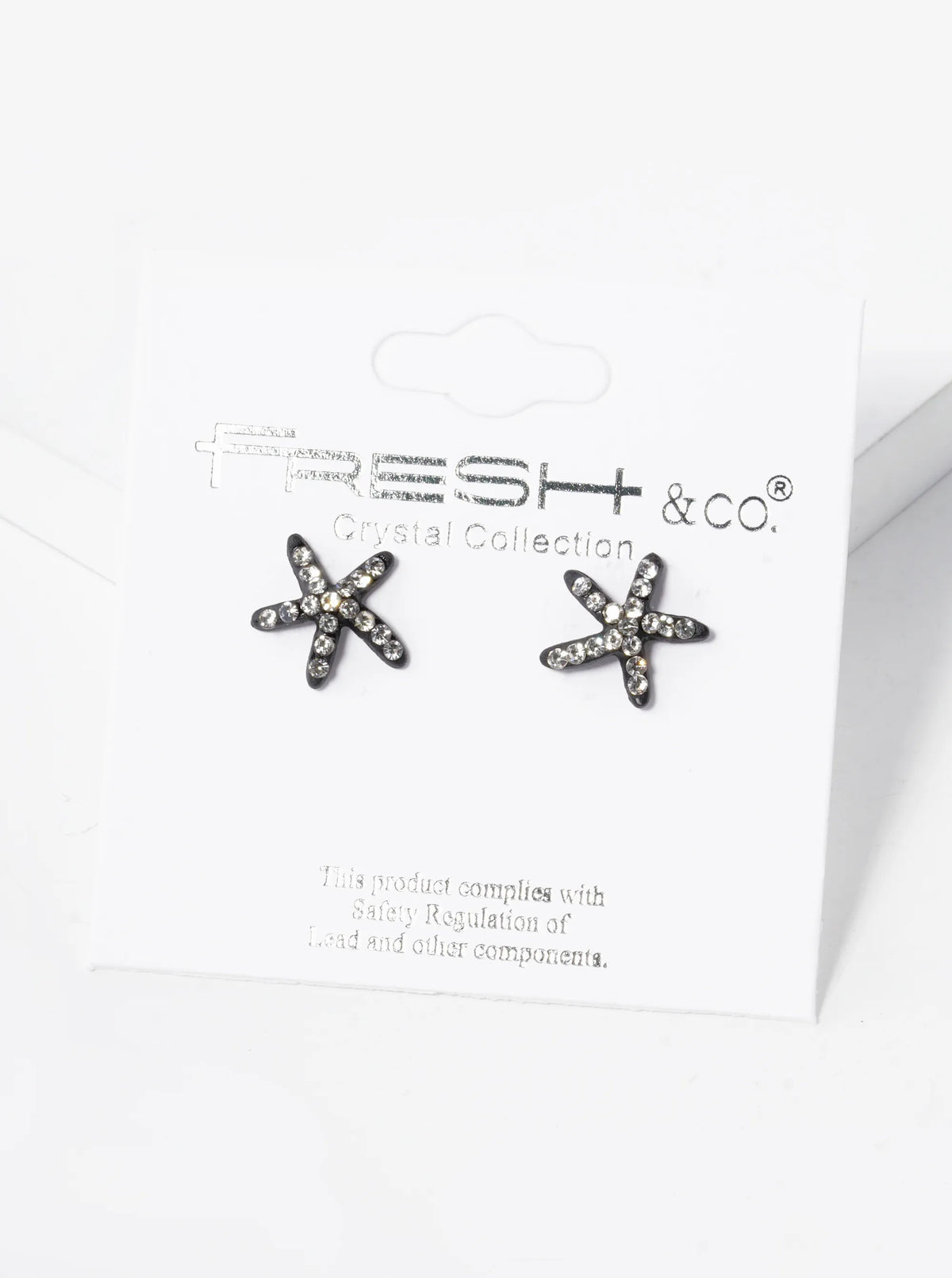 Crystal Pave 8mm Starfish Post Stud Earrings