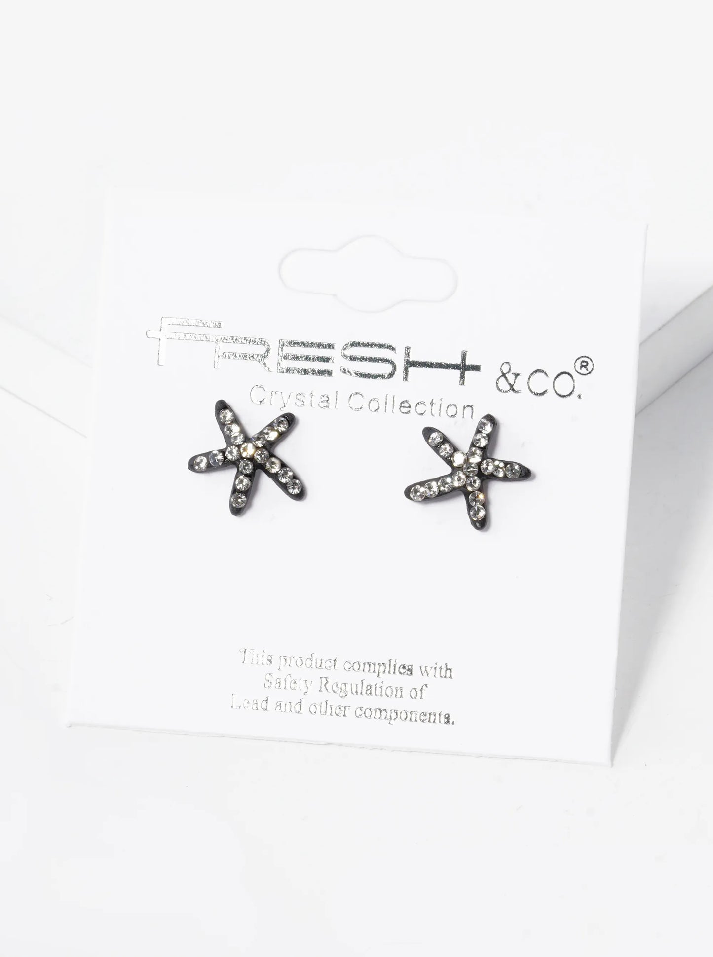 Crystal Pave 8mm Starfish Post Stud Earrings