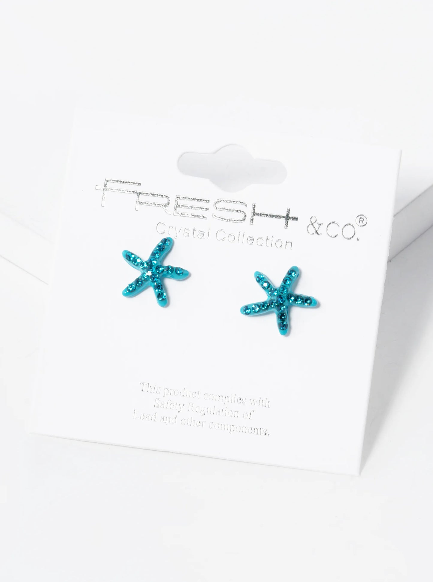 Crystal Pave 8mm Starfish Post Stud Earrings